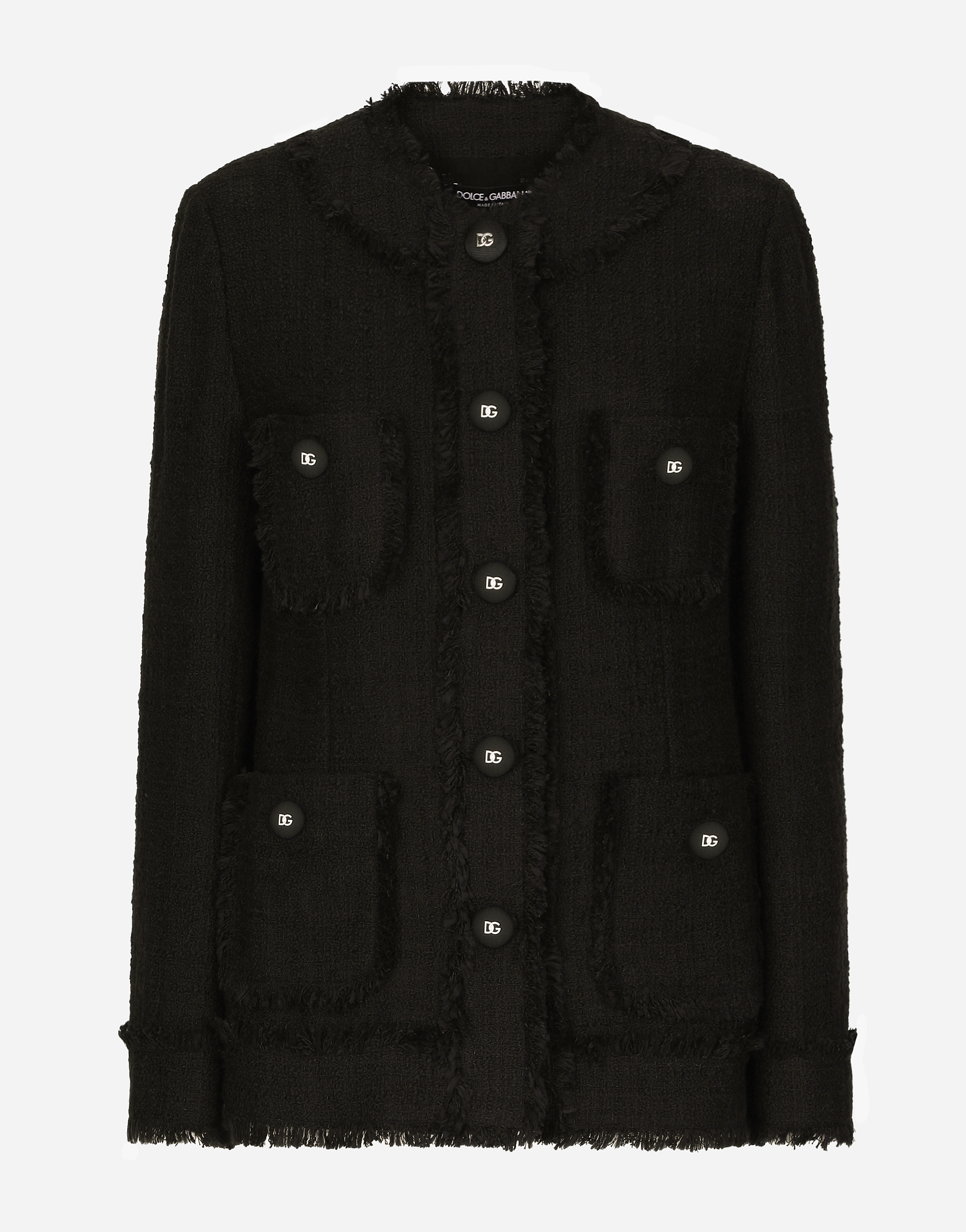 ブラックのウィメンズ Single-breasted tweed jacket | Dolce&Gabbana®