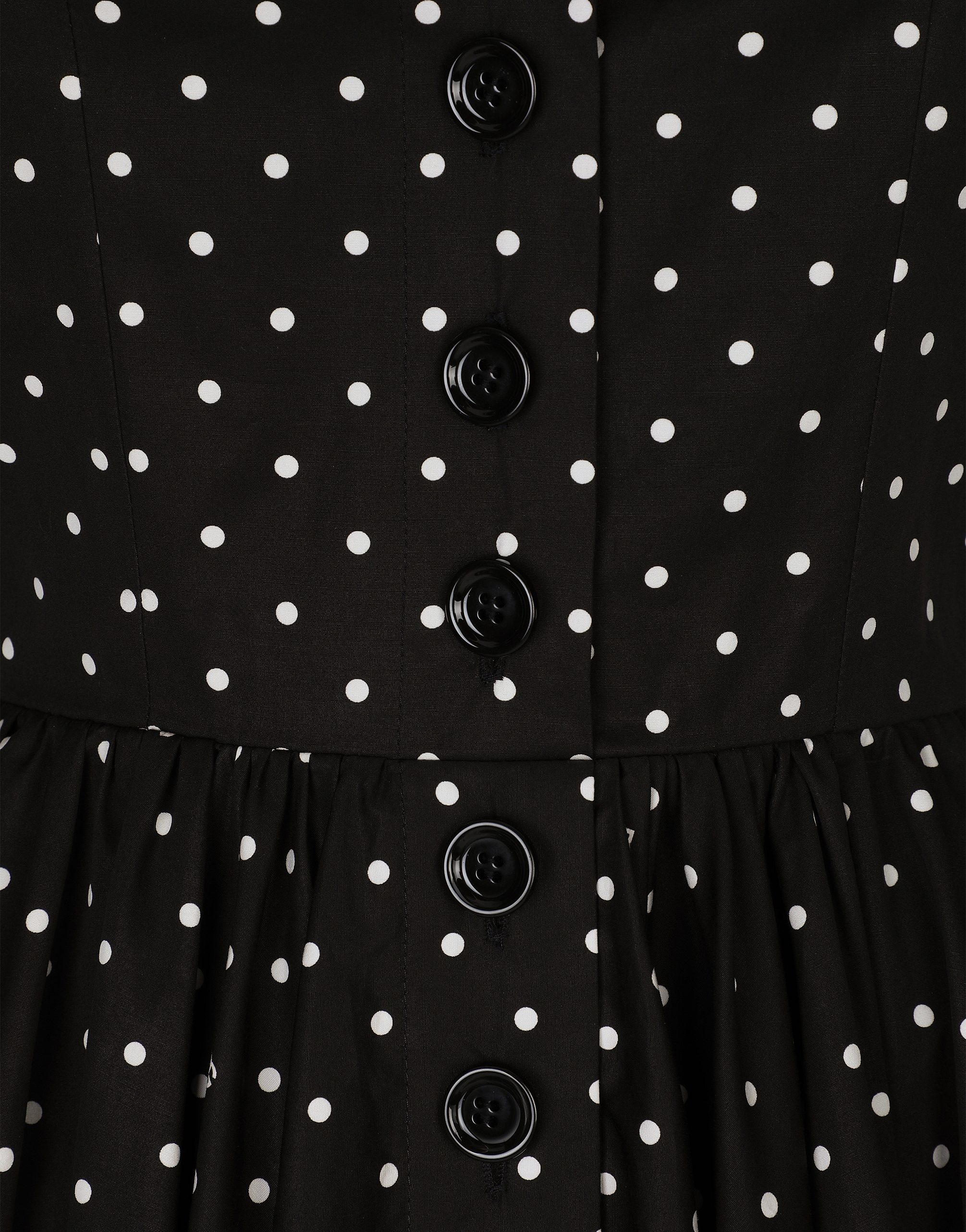 Shop Dolce & Gabbana Calf-length Cotton Dress With Polka-dot Print In プリ