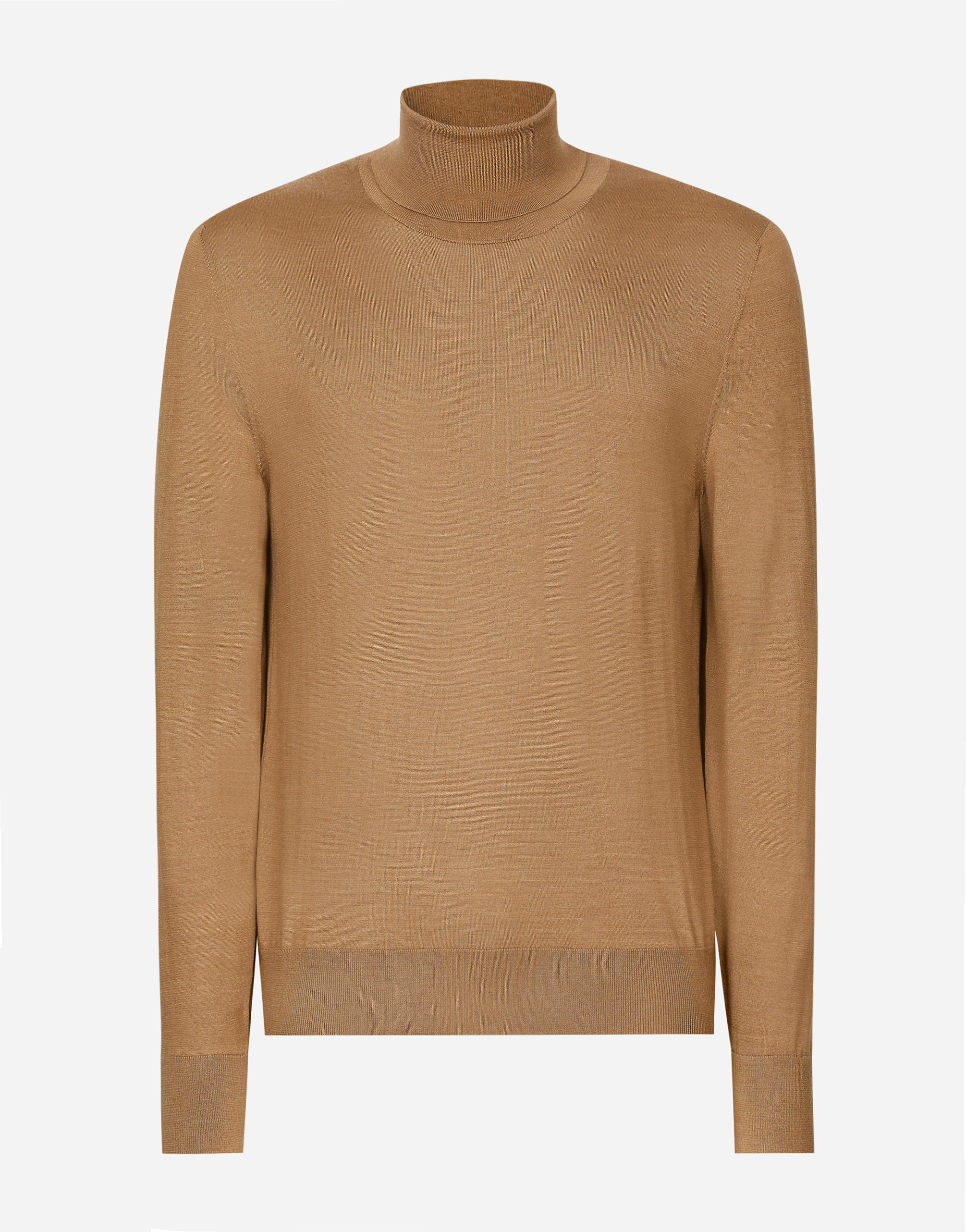 Shop Dolce & Gabbana Cashmere And Silk Turtle-neck Sweater In Beige