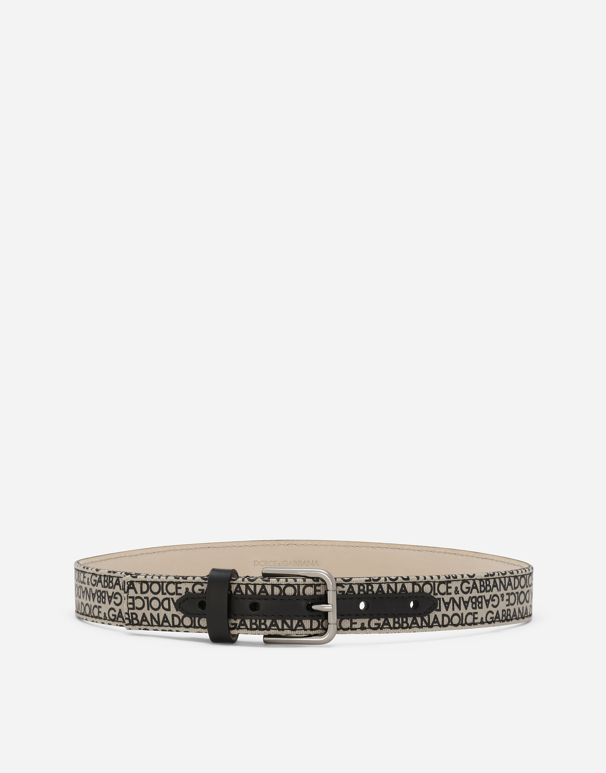 Canvas belt with Dolce&Gabbana logo print