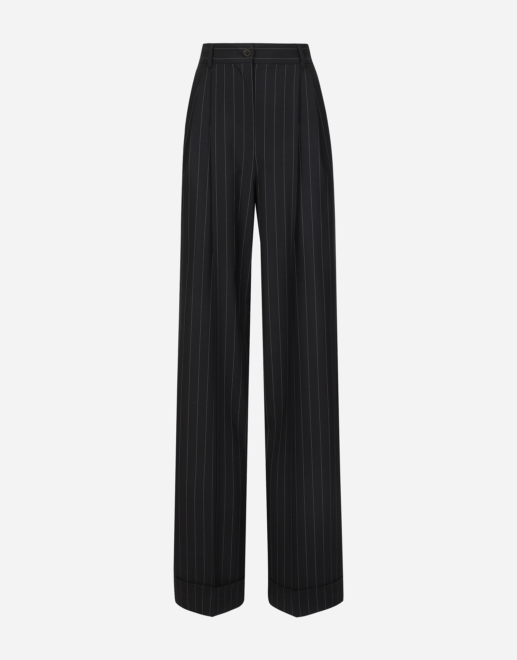 Shop Dolce & Gabbana Flared Pinstripe Wool Pants In Multicolor