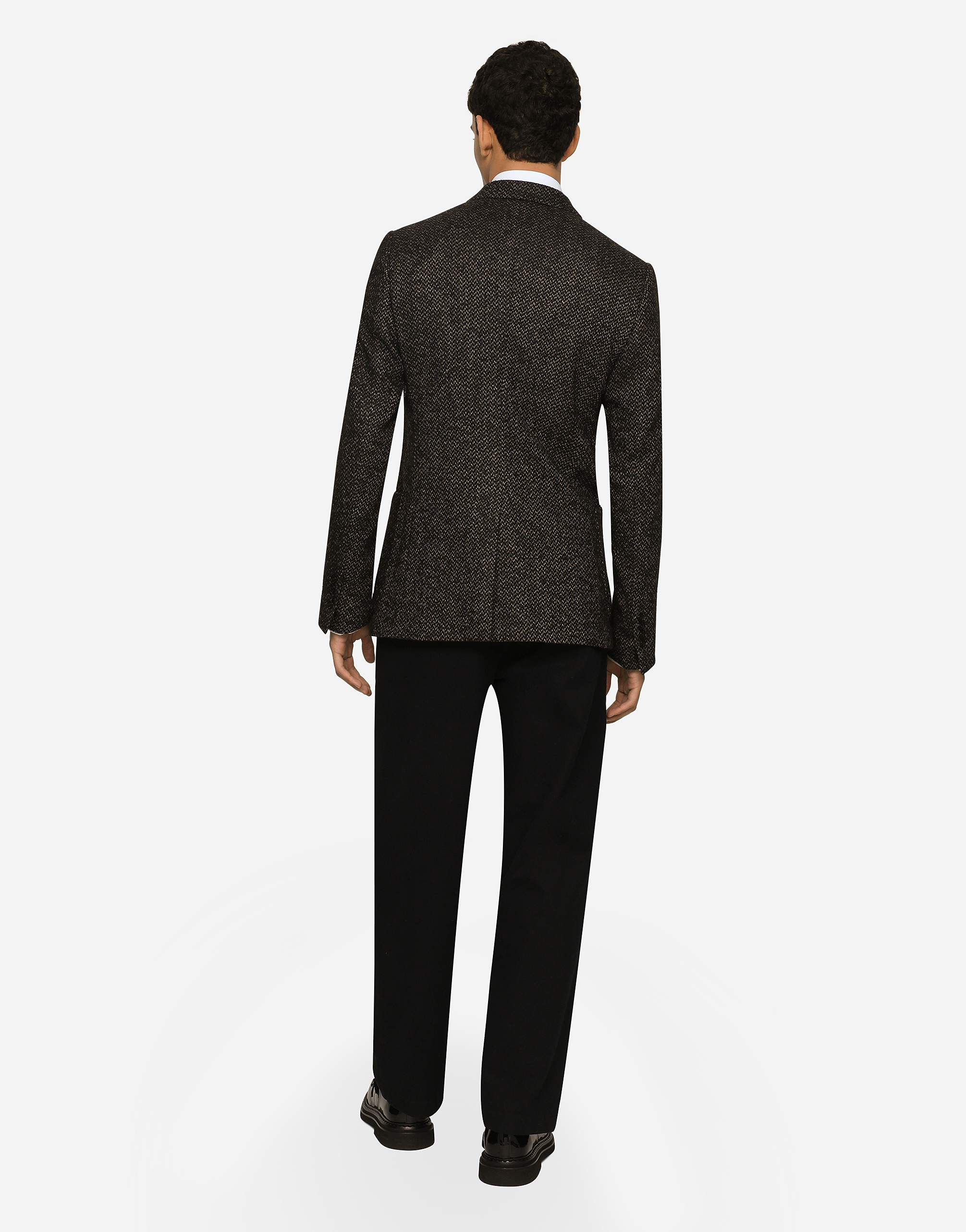 Shop Dolce & Gabbana Stretch Alpaca And Wool Tweed Single-breasted Jacket In Multicolor