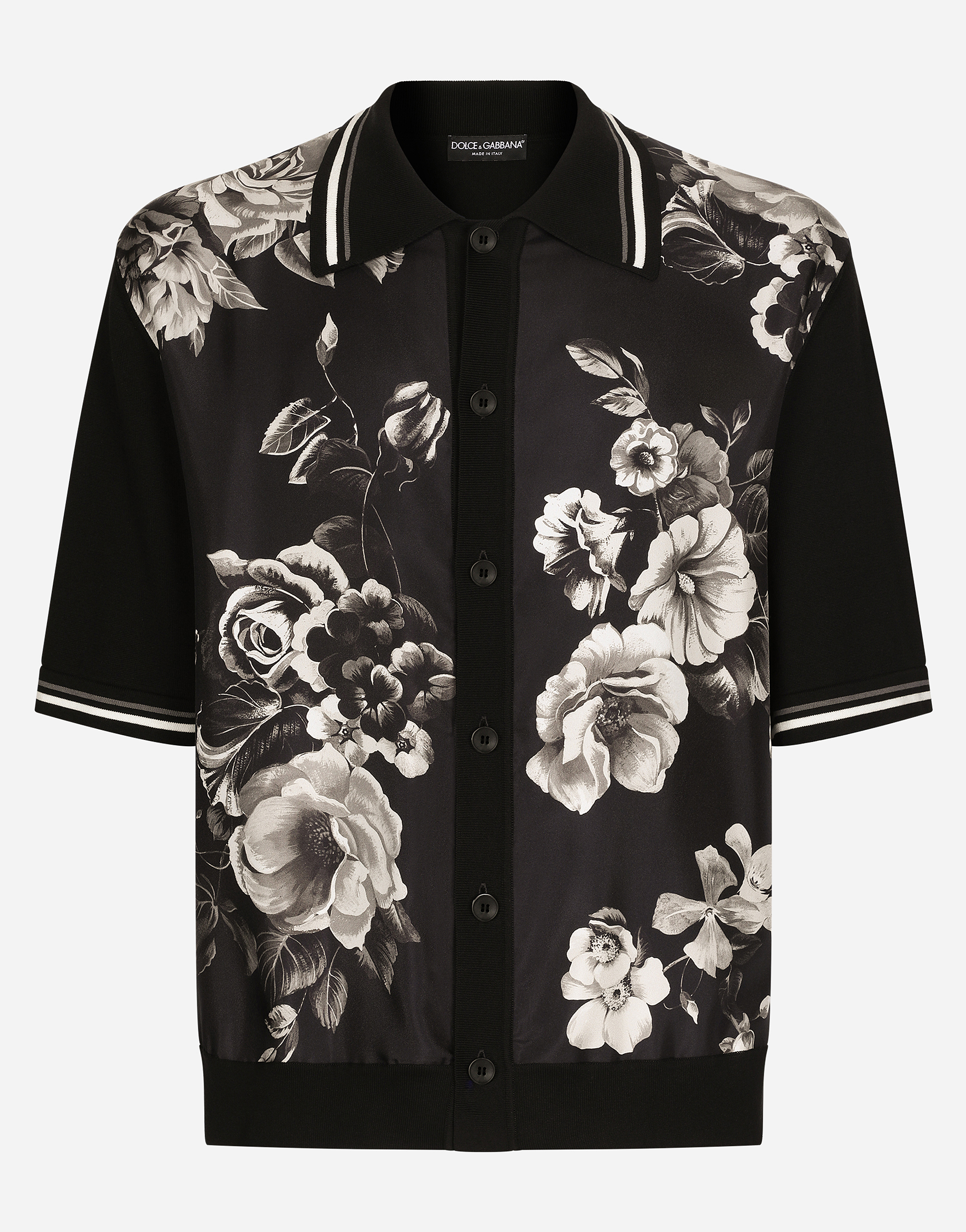 Shop Dolce & Gabbana Oversize Silk And Cotton Shirt With Floral Print