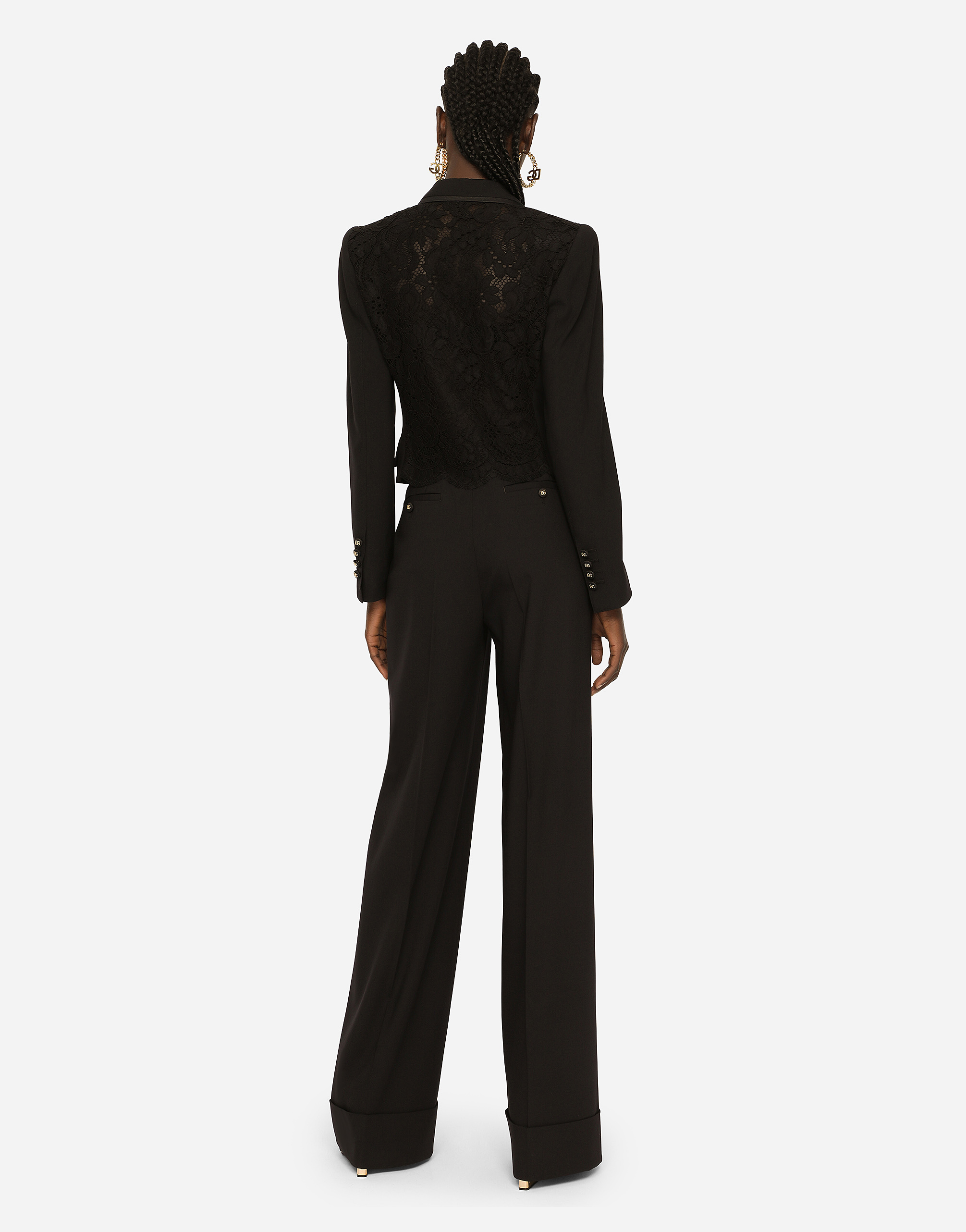 Black Wide-Leg Pants with Unique Zipper Detail – ZONA20