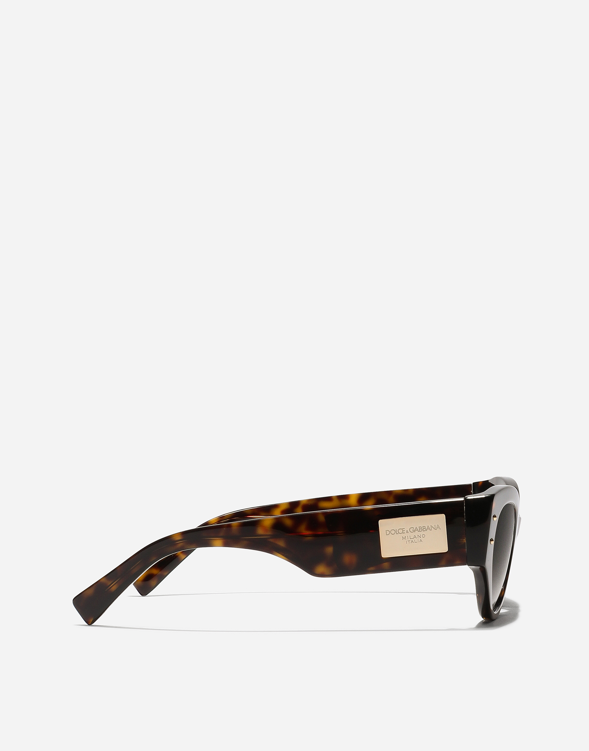 Shop Dolce & Gabbana Dg Logo Plaque Sunglasses In Havana