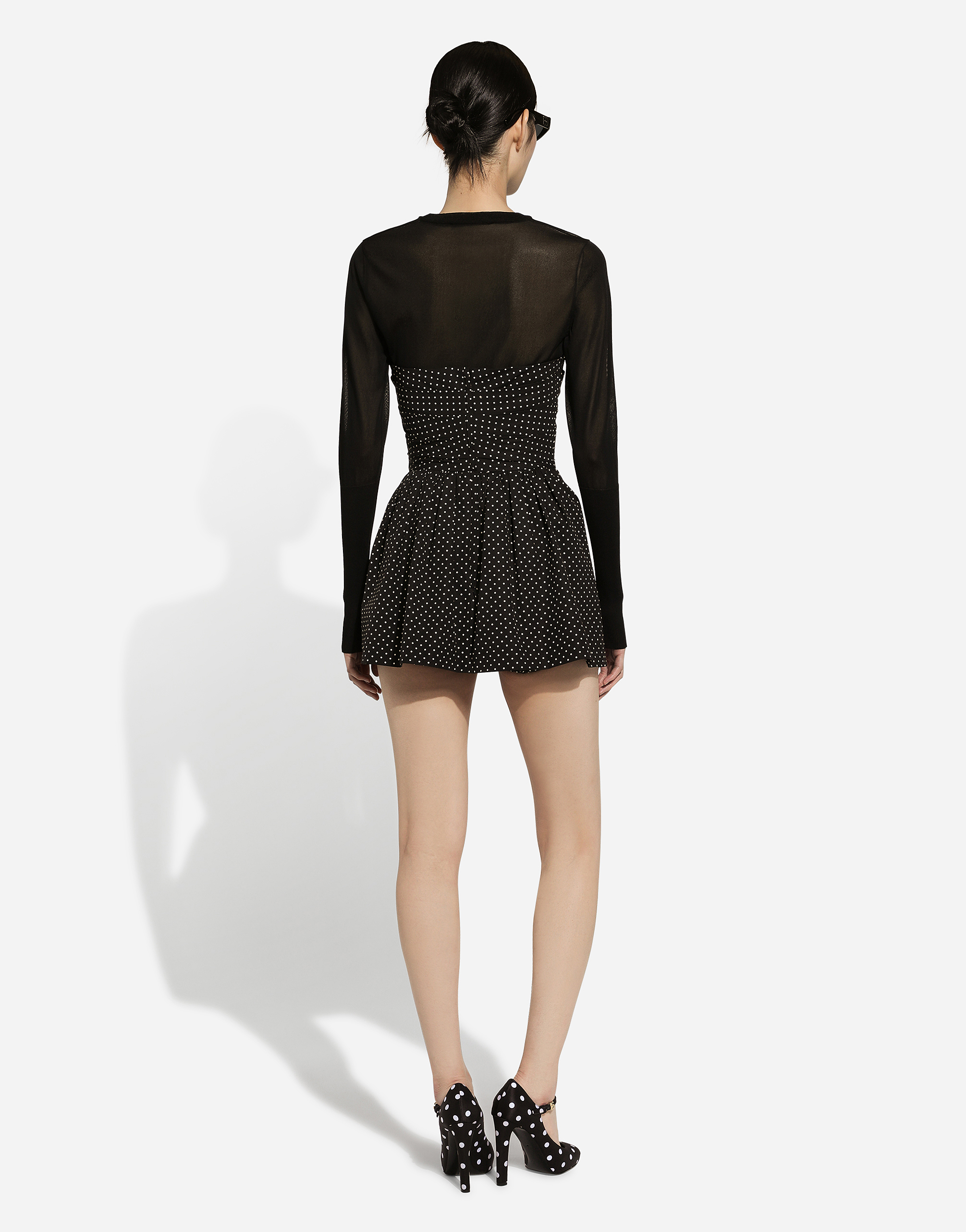 Shop Dolce & Gabbana Cotton Bustier Minidress With Polka-dot Print In プリ