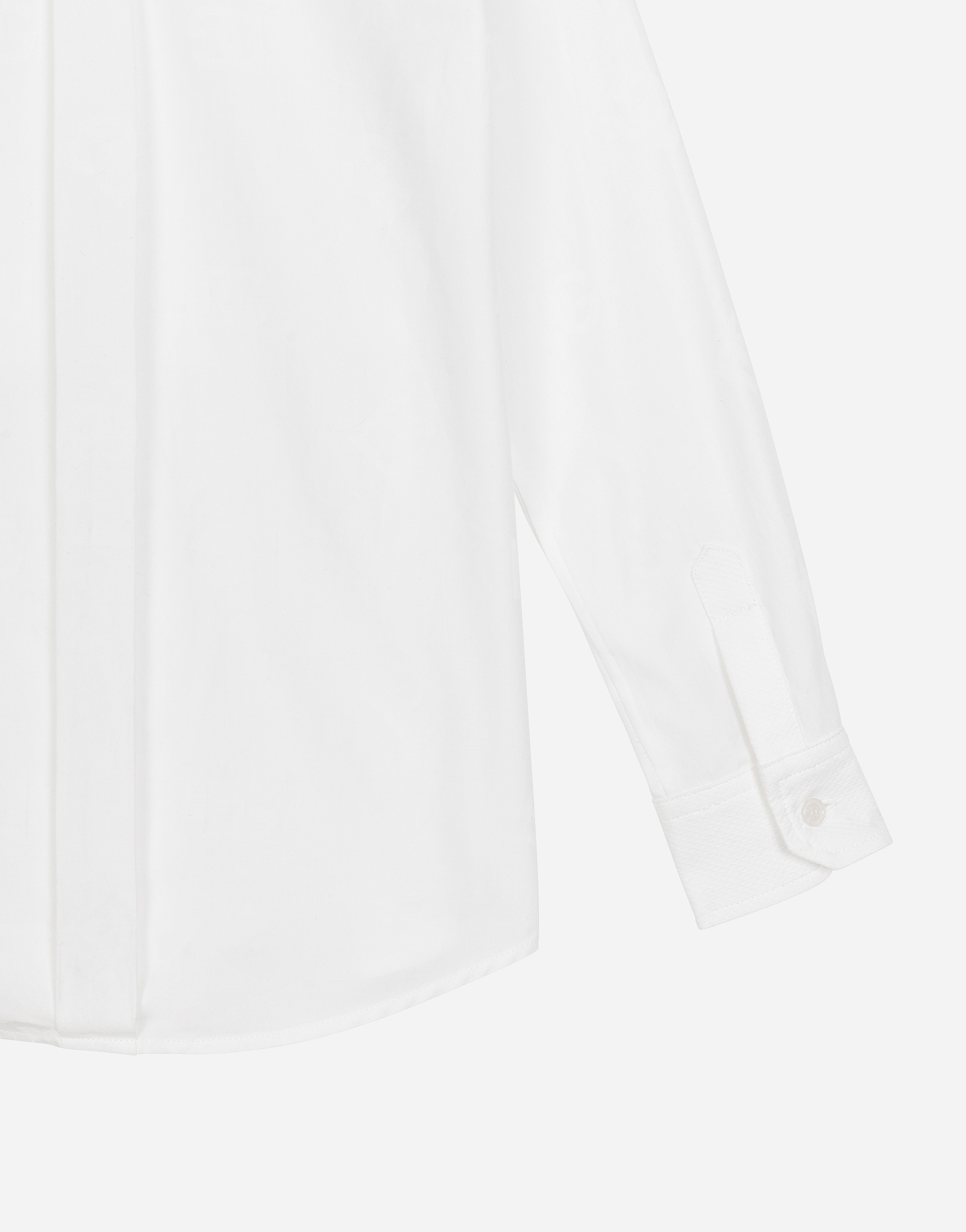 Shop Dolce & Gabbana Poplin Jacquard Shirt With Dg Logo In White