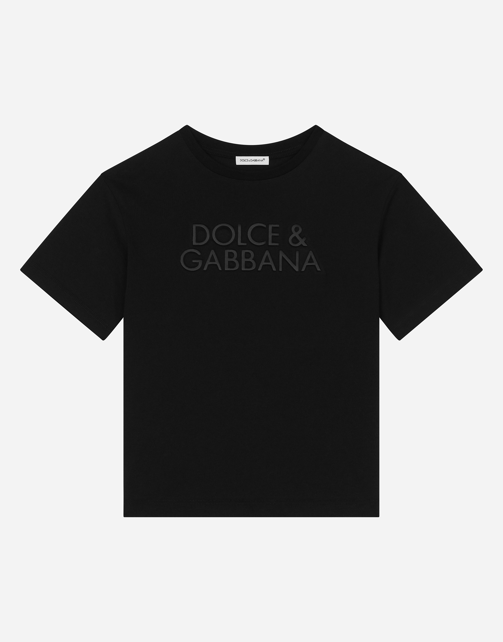 Blackのボーイズ Jersey T-shirt with Dolce&Gabbana logo | Dolce&Gabbana®