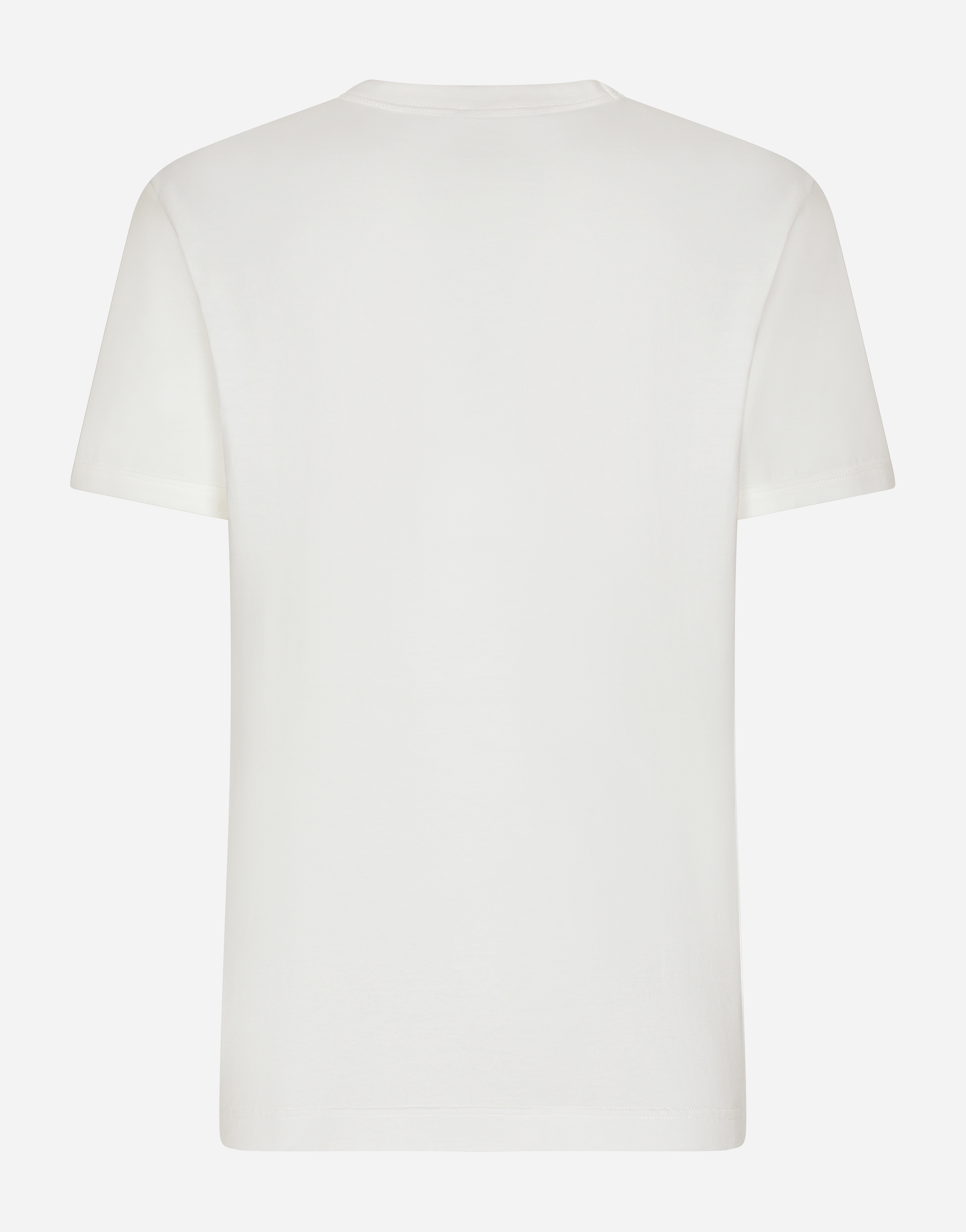 Shop Dolce & Gabbana Cotton T-shirt With Heraldic Dg Logo Patch In White