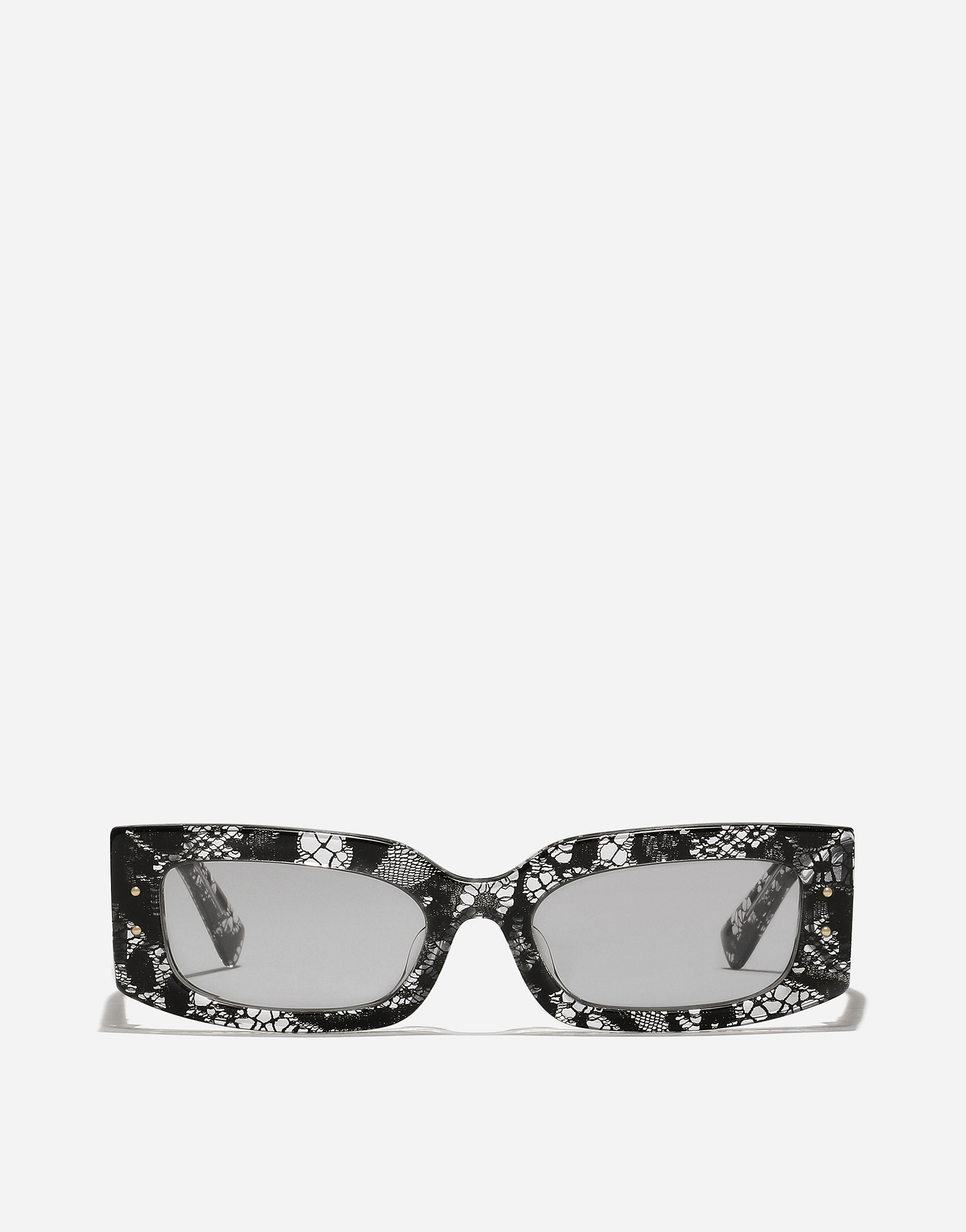 Shop Dolce & Gabbana Dg Plaque Sunglasses In Black Lace