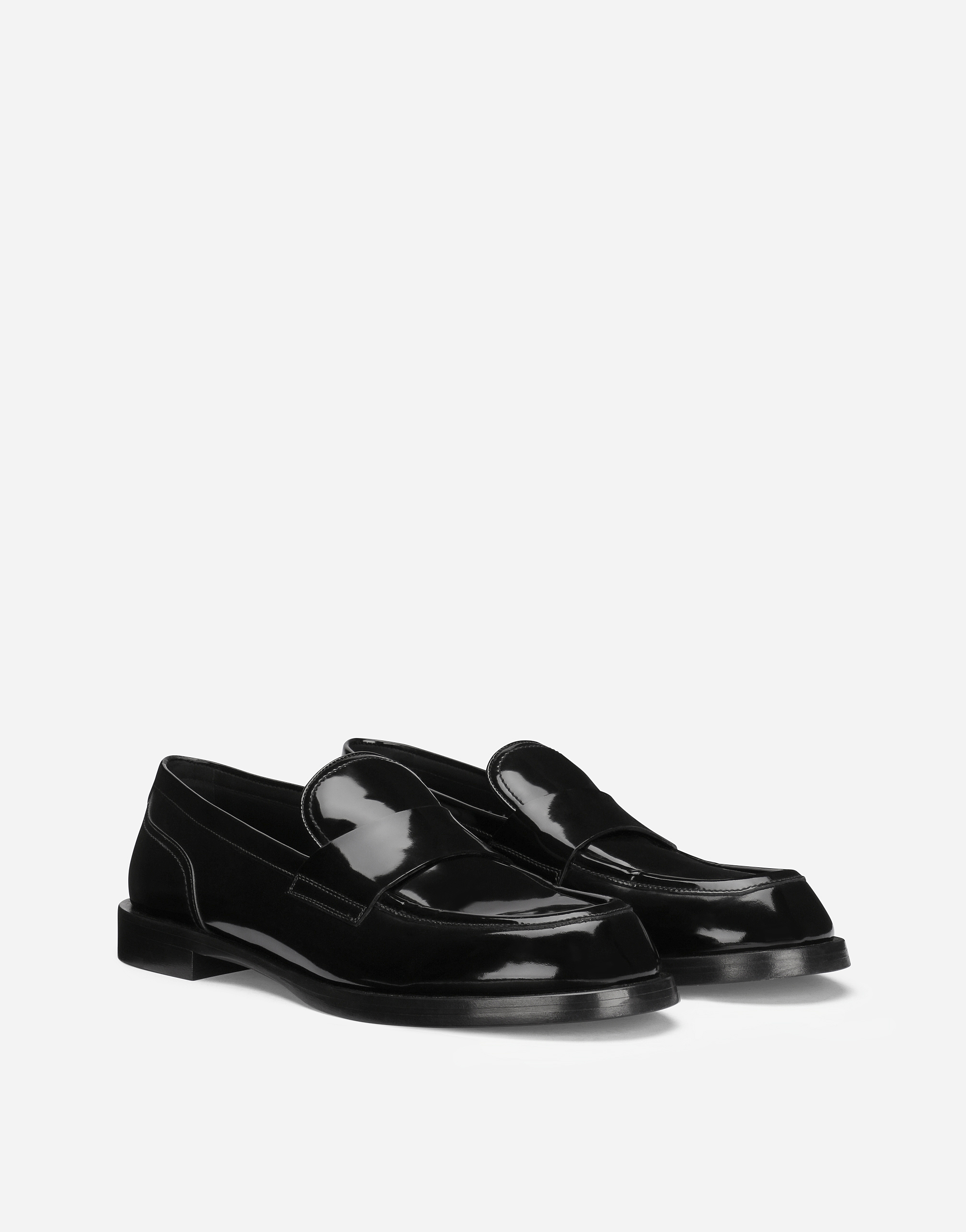 Polished calfskin loafers in Black for | Dolce&Gabbana® US
