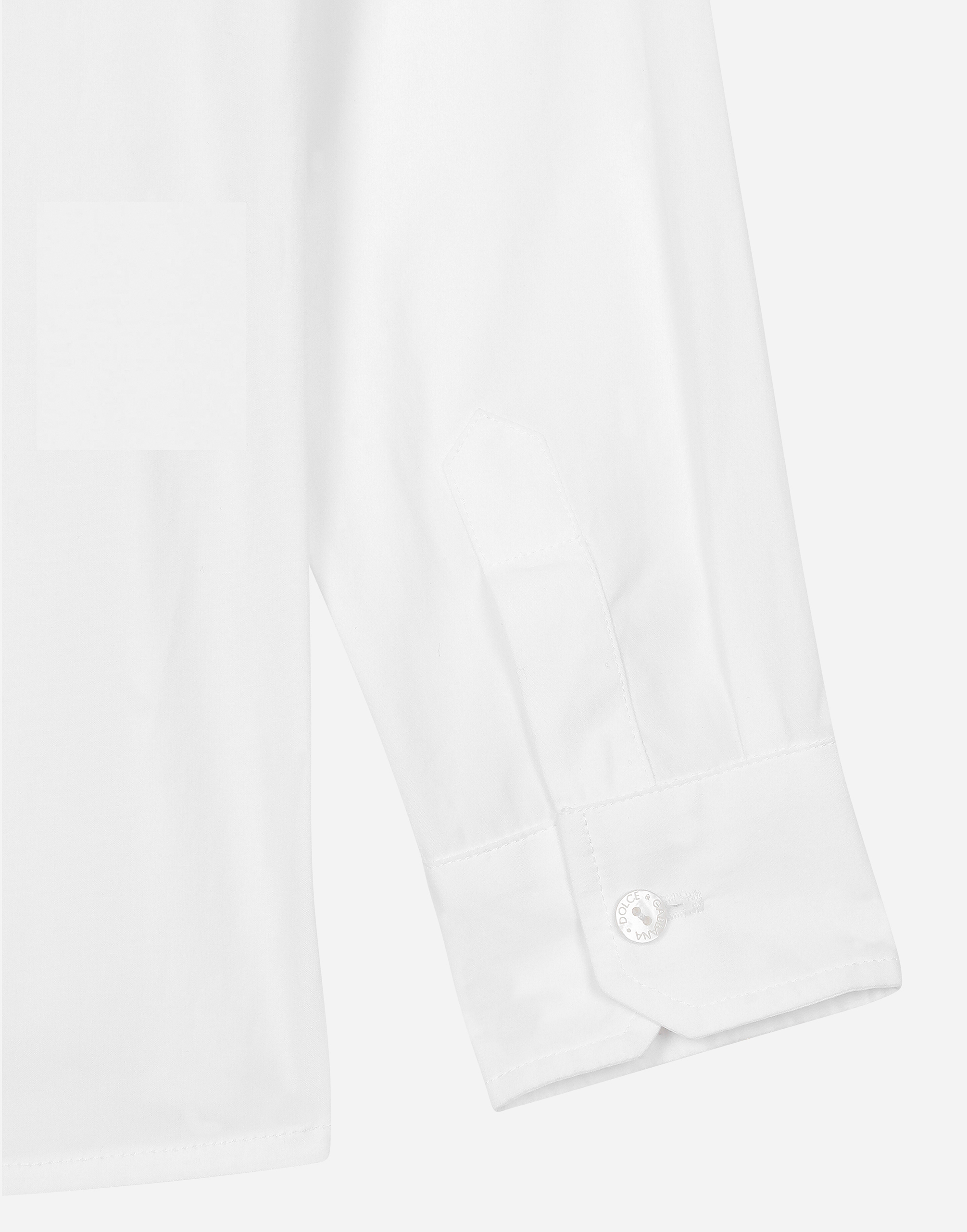 Shop Dolce & Gabbana Poplin Shirt With Dg Laurel Logo In White