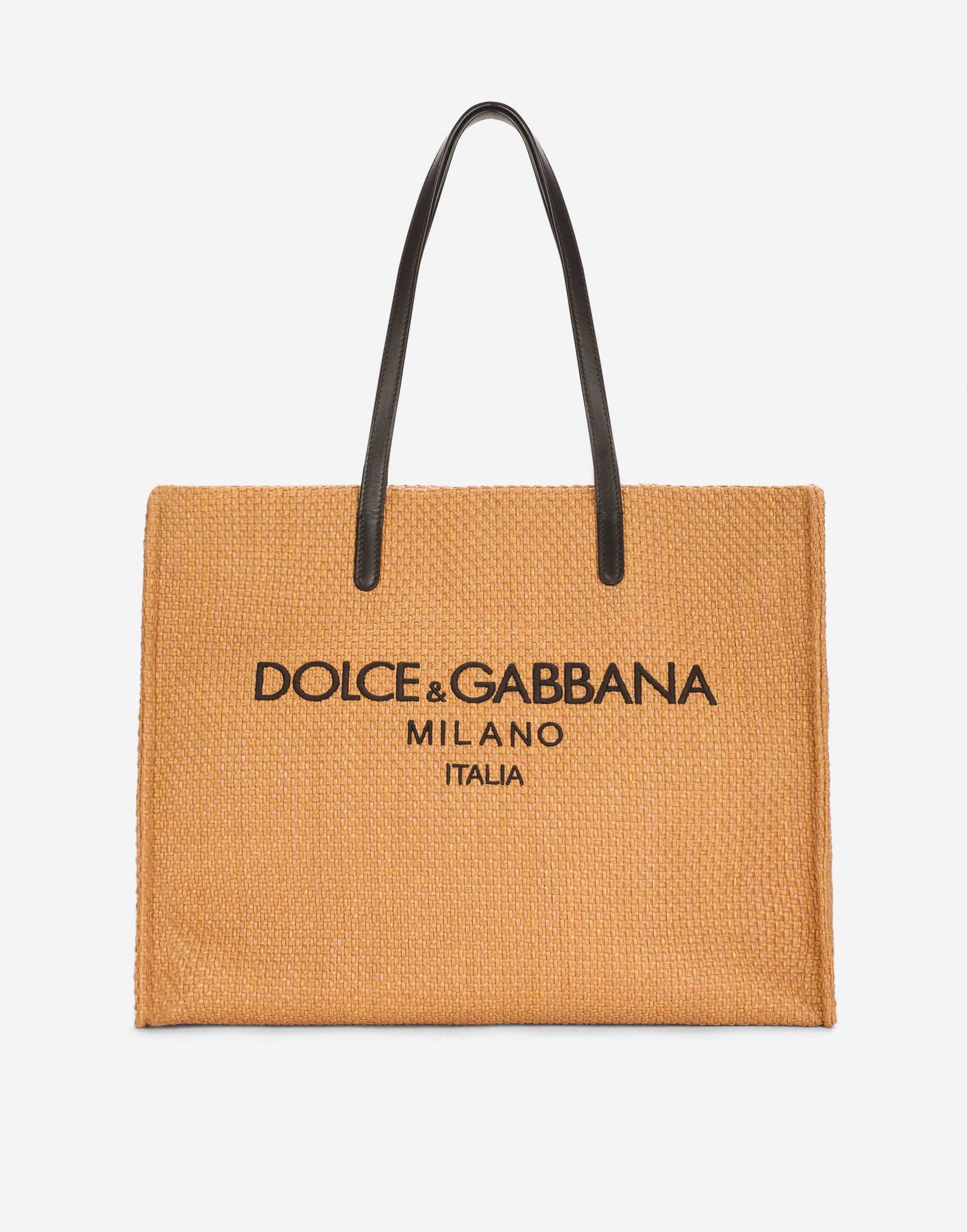 Branded raffia shopper in Beige for Men | Dolce&Gabbana®