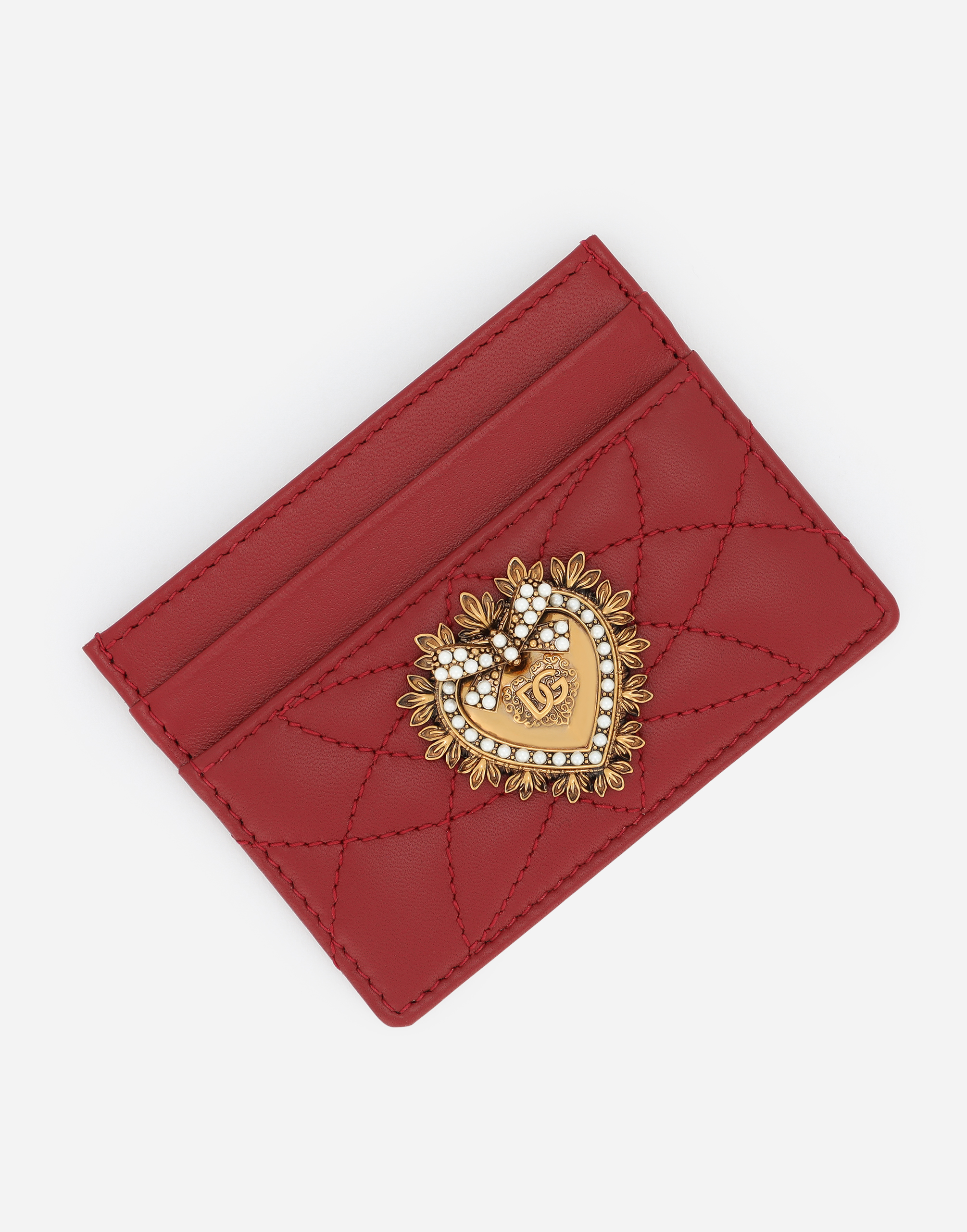 Shop Dolce & Gabbana Devotion Card Holder In Red