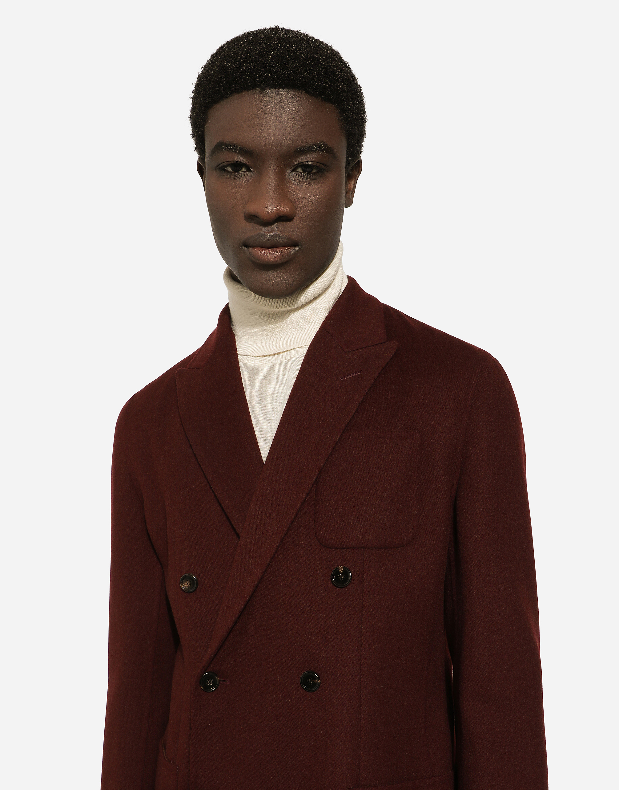 Shop Dolce & Gabbana Double-breasted Wool Portofino-fit Jacket In Bordeaux