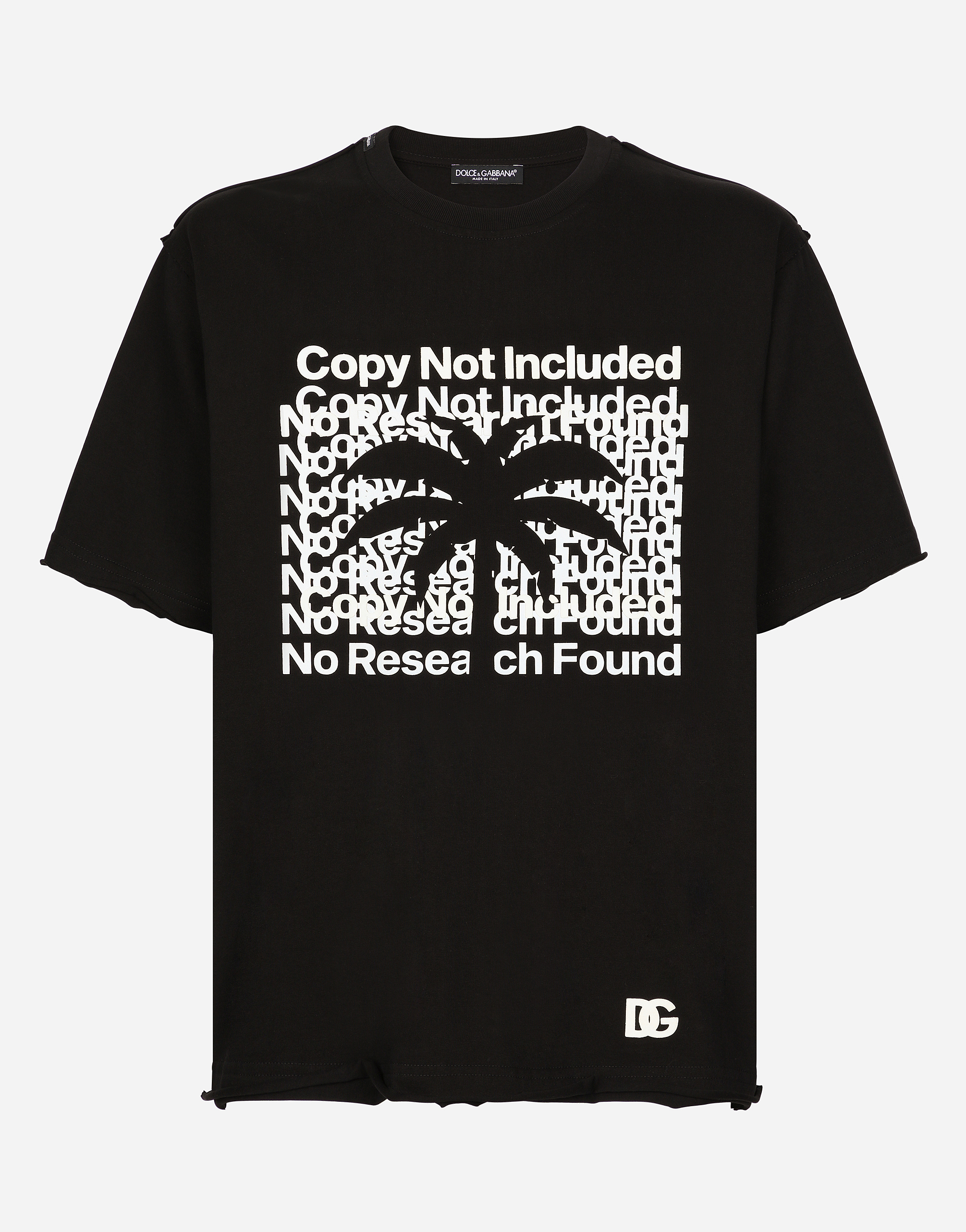 Short sleeved banana tree print T shirt in Black for Men