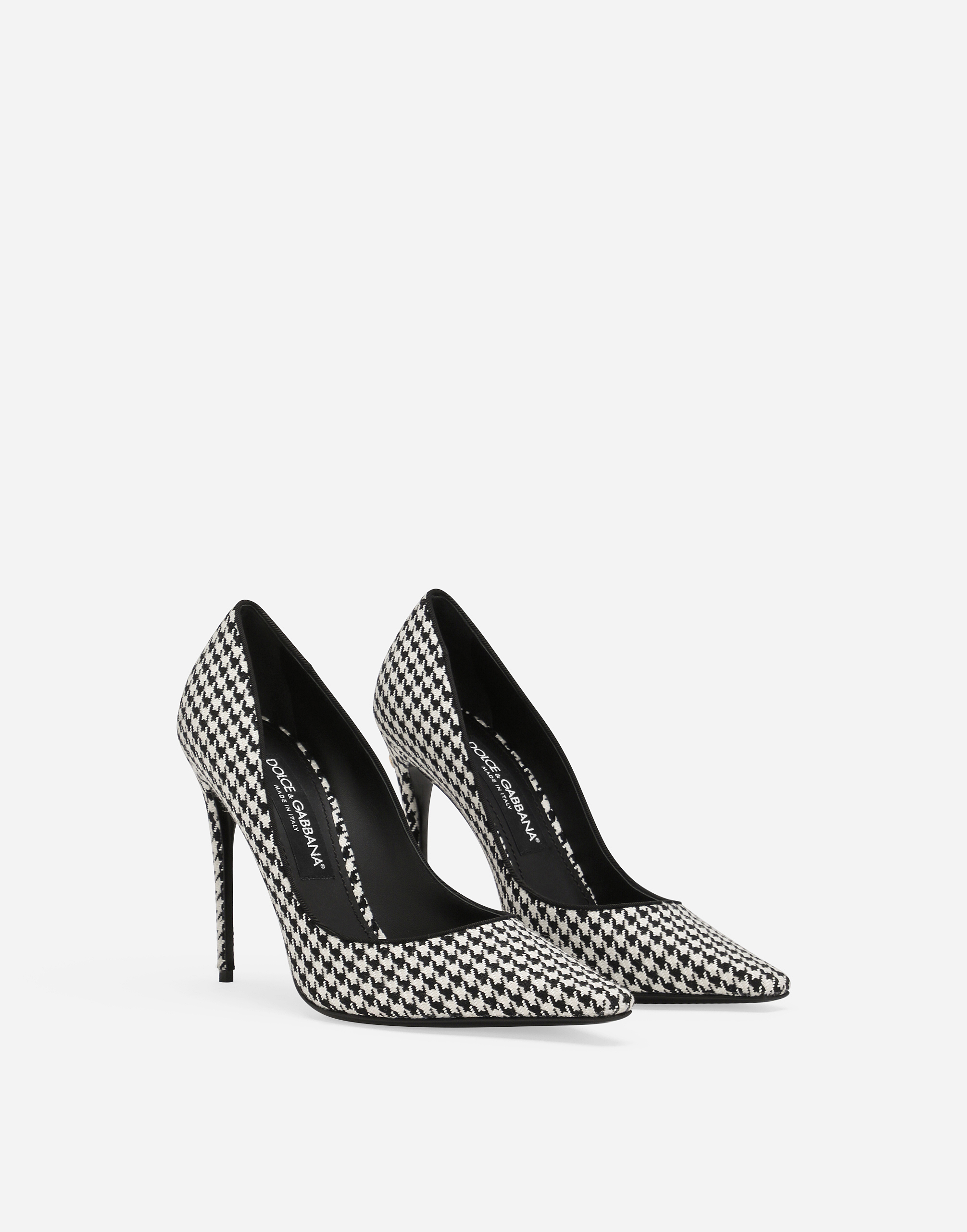 Shop Dolce & Gabbana Houndstooth Fabric Pumps In Multicolor