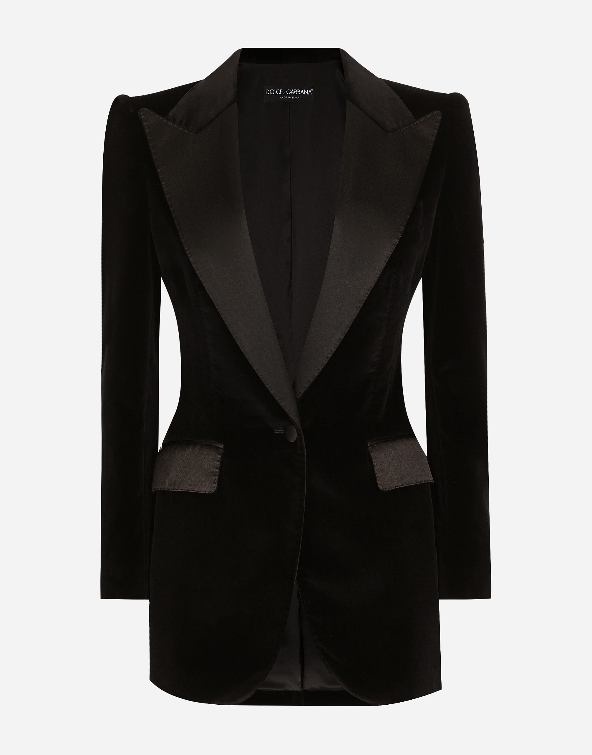 Shop Dolce & Gabbana Single-breasted Velvet Turlington Tuxedo Jacket In Black