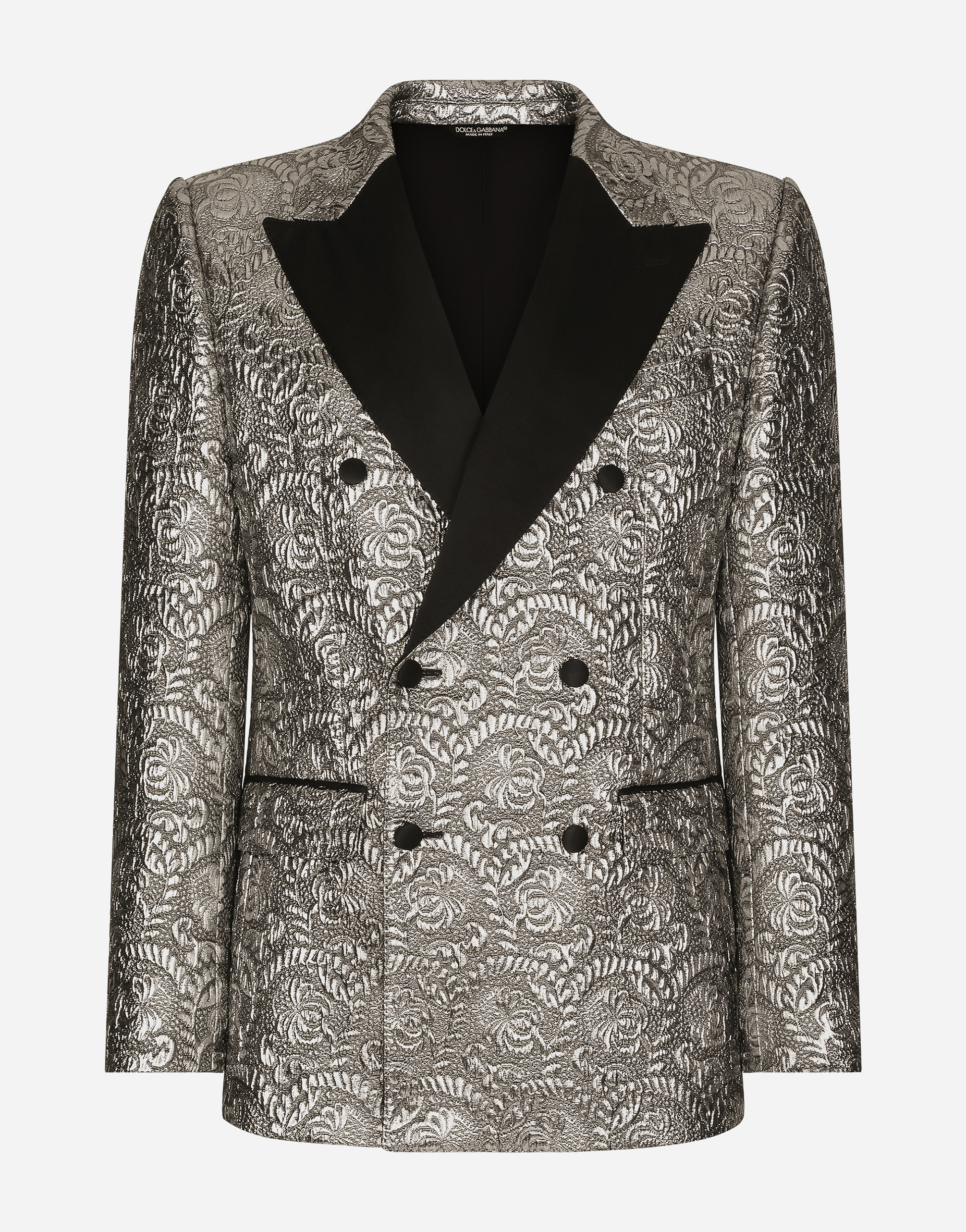 Sicilia double-breasted lamé jacquard tuxedo jacket