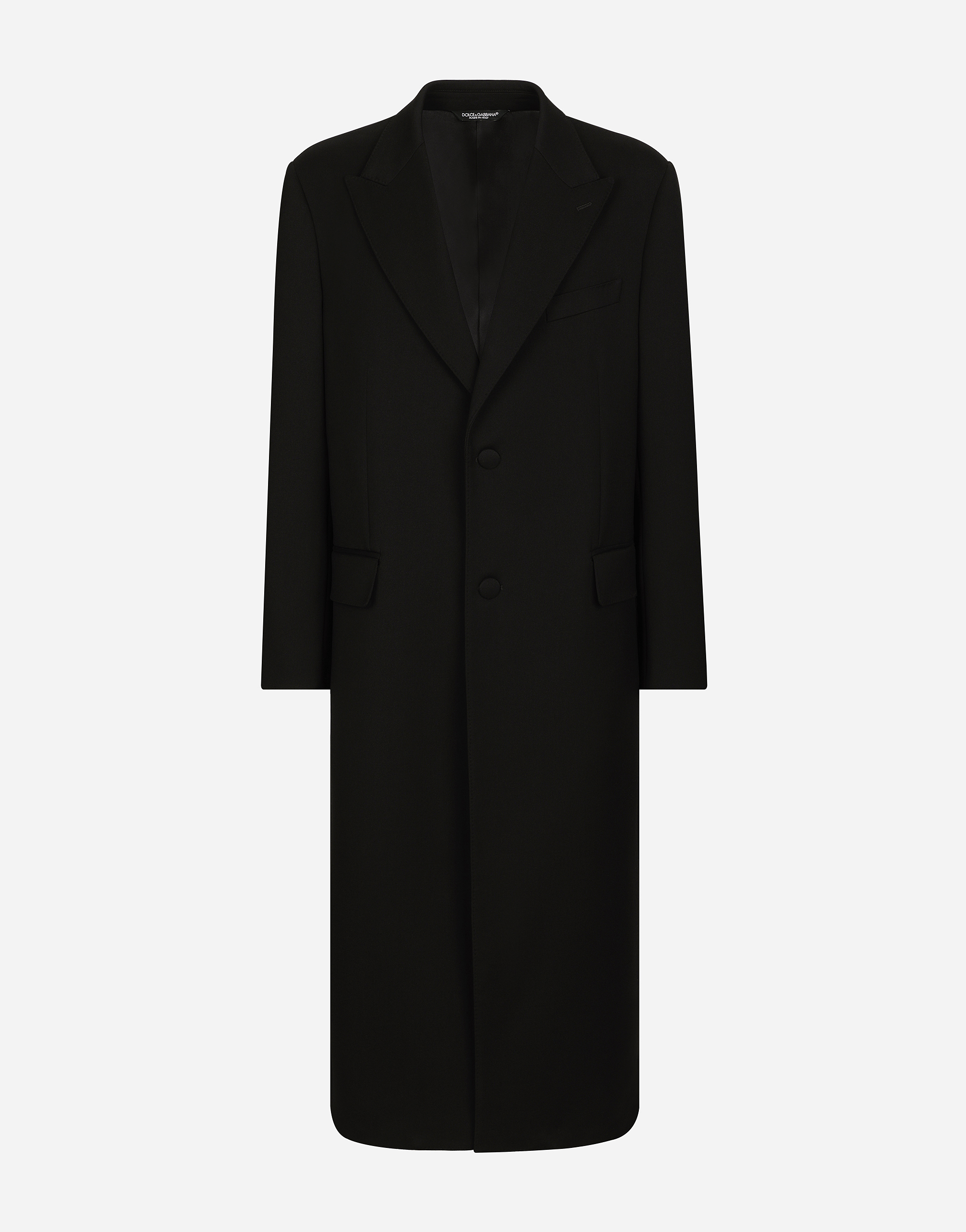 Shop Dolce & Gabbana Single-breasted Double-face Stretch Wool Coat In Black