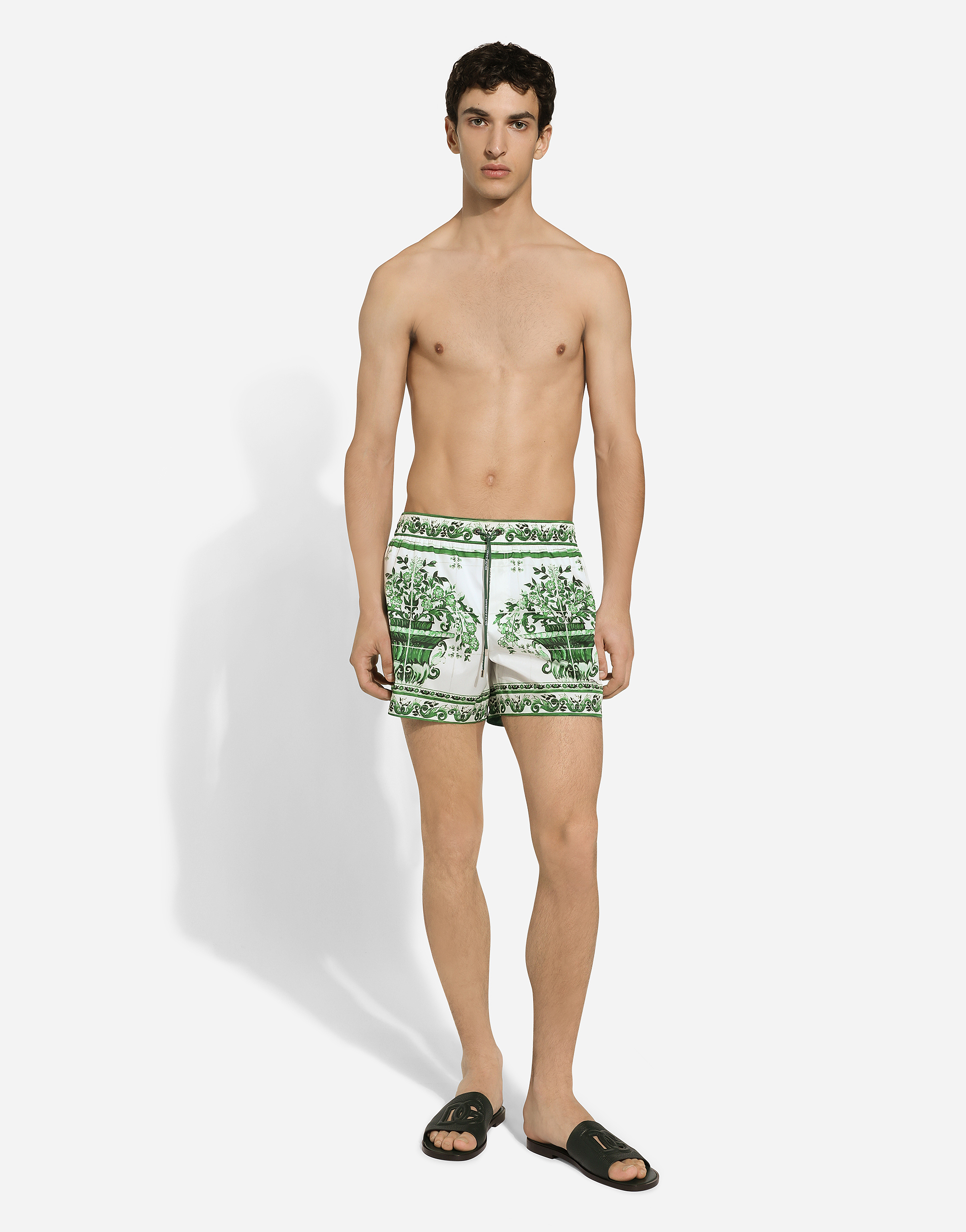 Shop Dolce & Gabbana Swim Shorts With Majolica Print In プリ