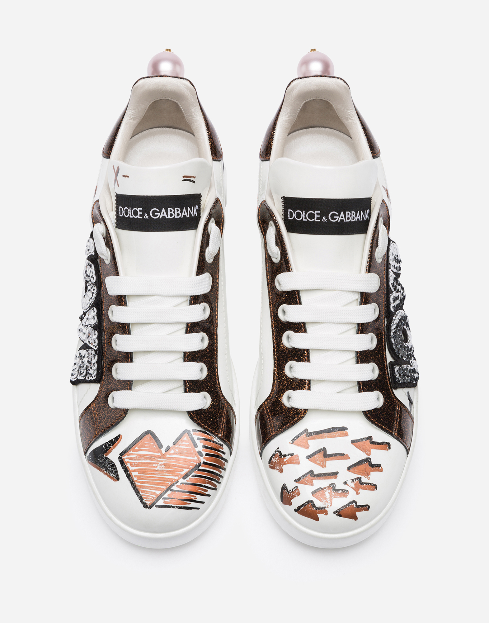 Portofino sneakers in calfskin nappa patch love with