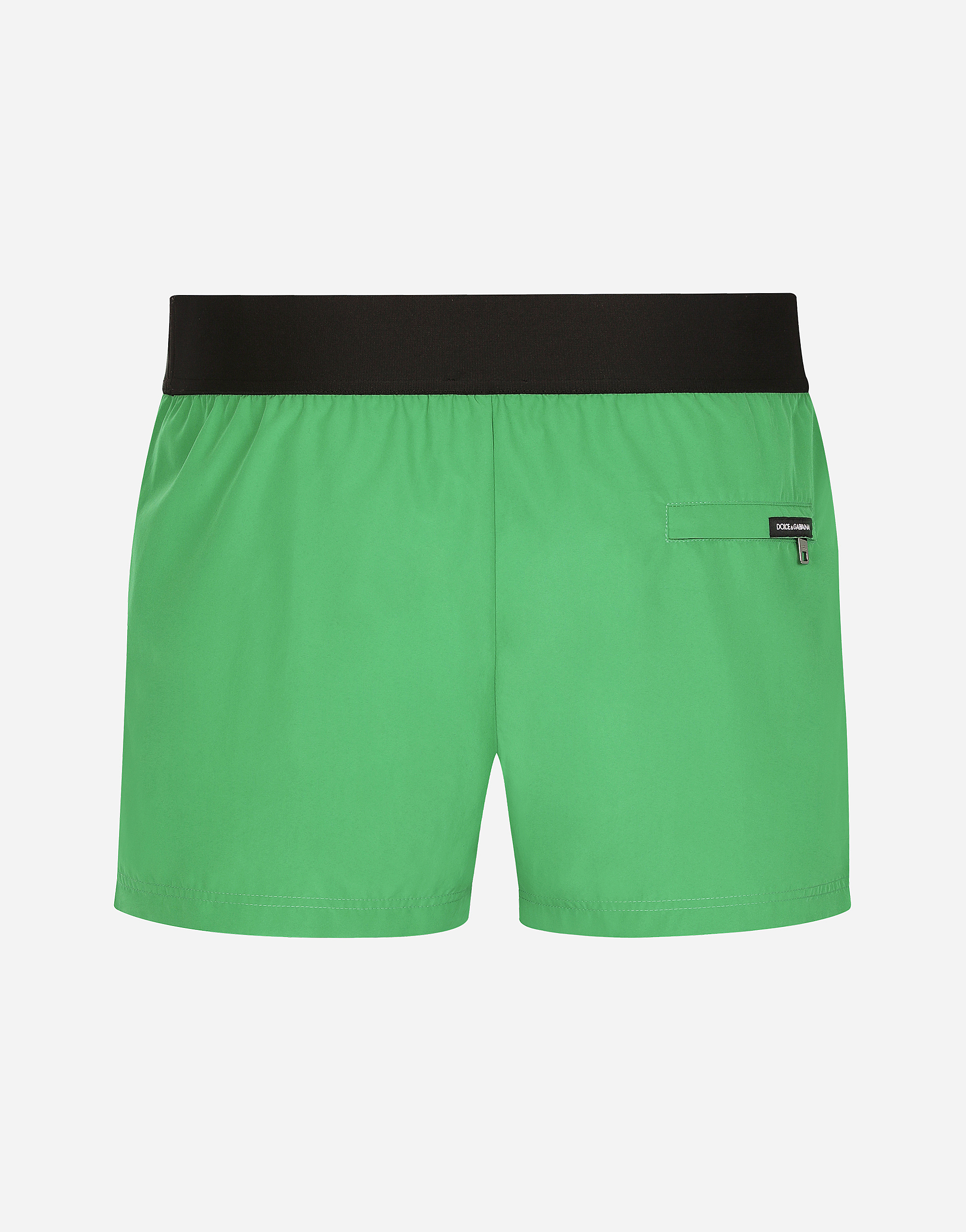 Shop Dolce & Gabbana Short Swim Trunks With Dolce&gabbana Logo In グリーン