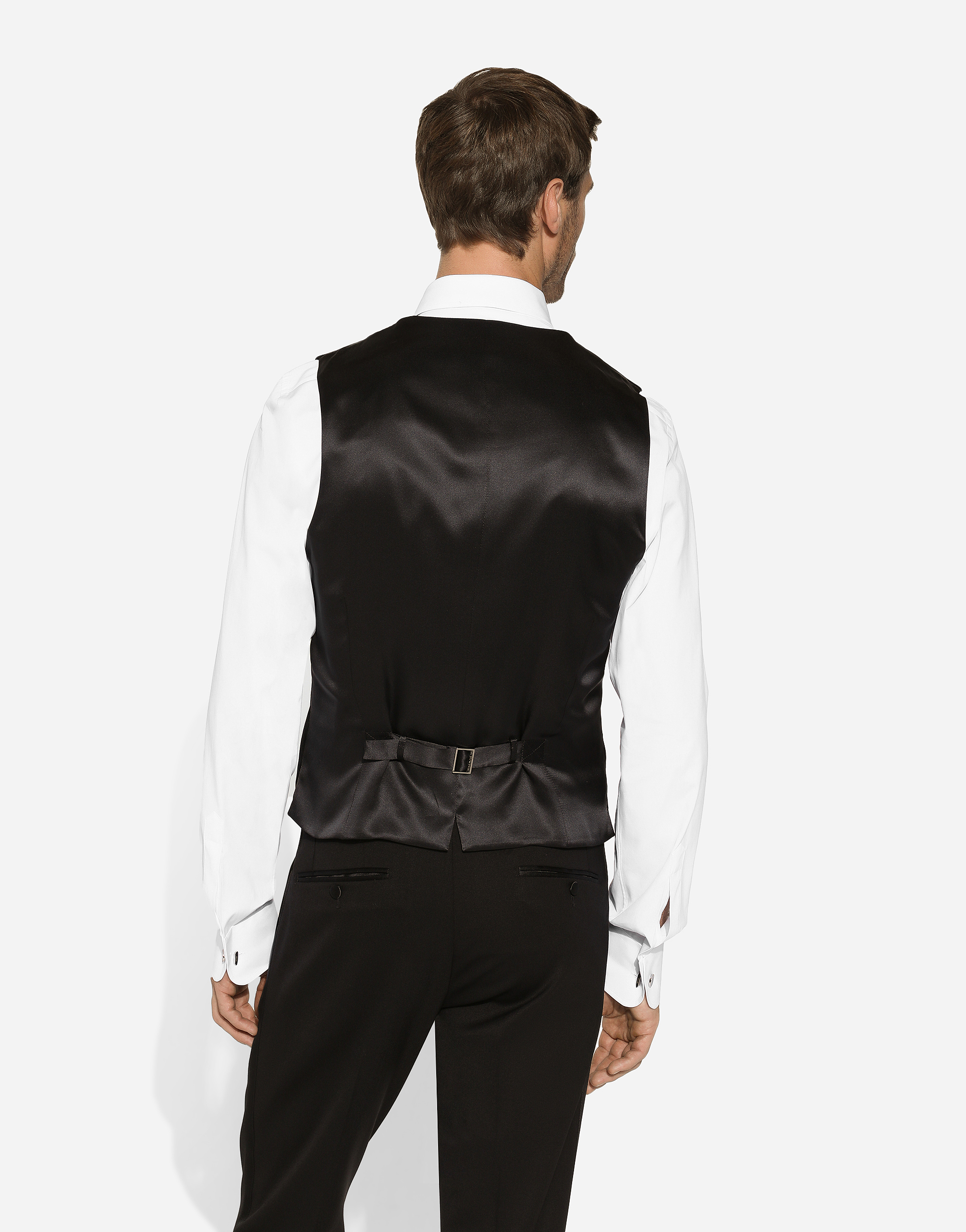 Shop Dolce & Gabbana Single-breasted Velvet Vest In Black