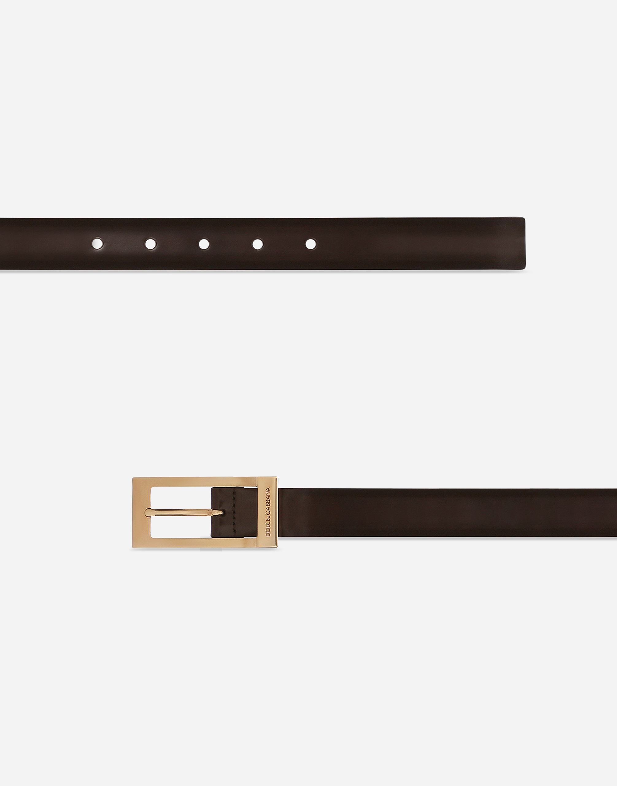 Shop Dolce & Gabbana Brushed Calfskin Belt In Brown