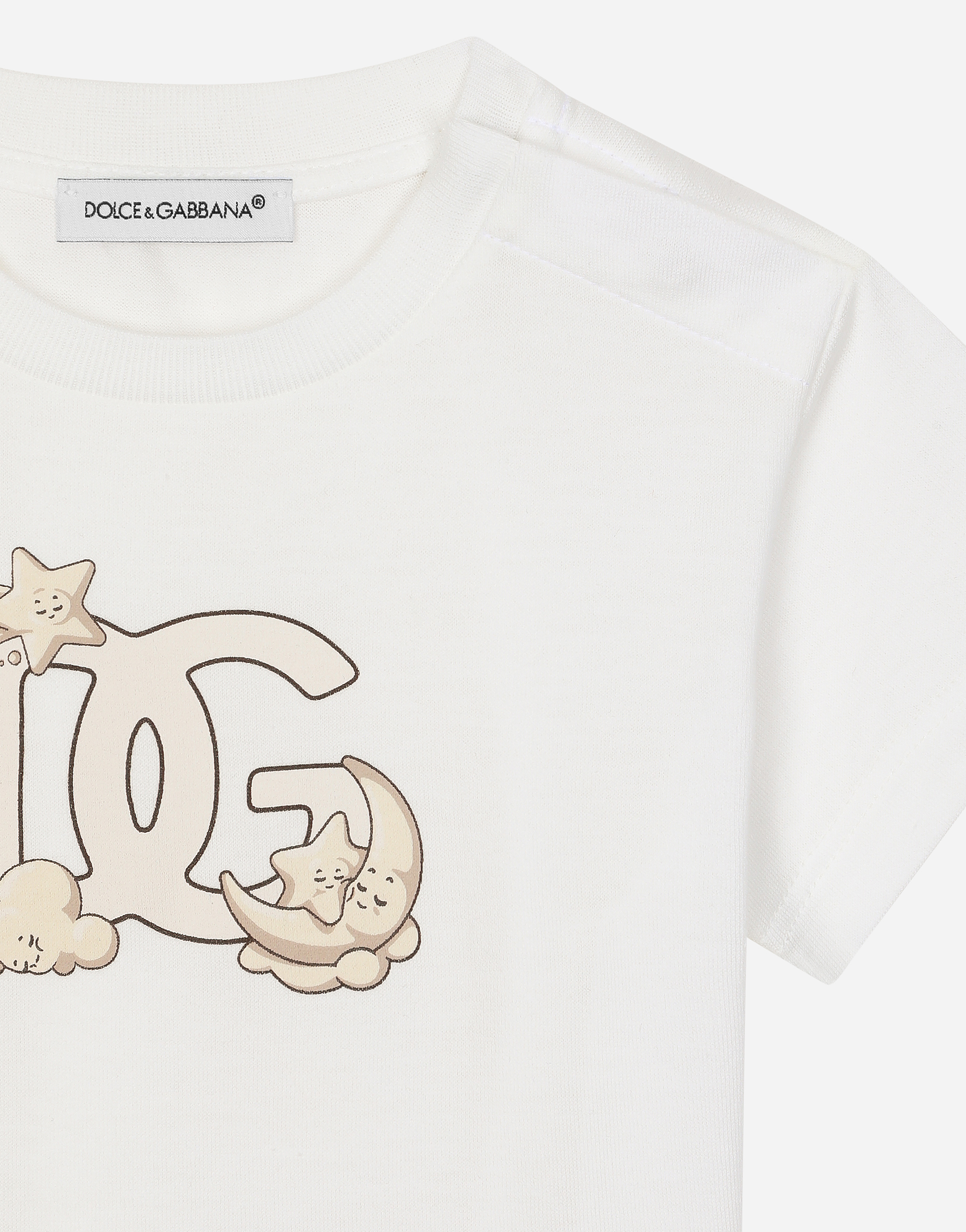 Shop Dolce & Gabbana Jersey T-shirt With Dg Logo In White