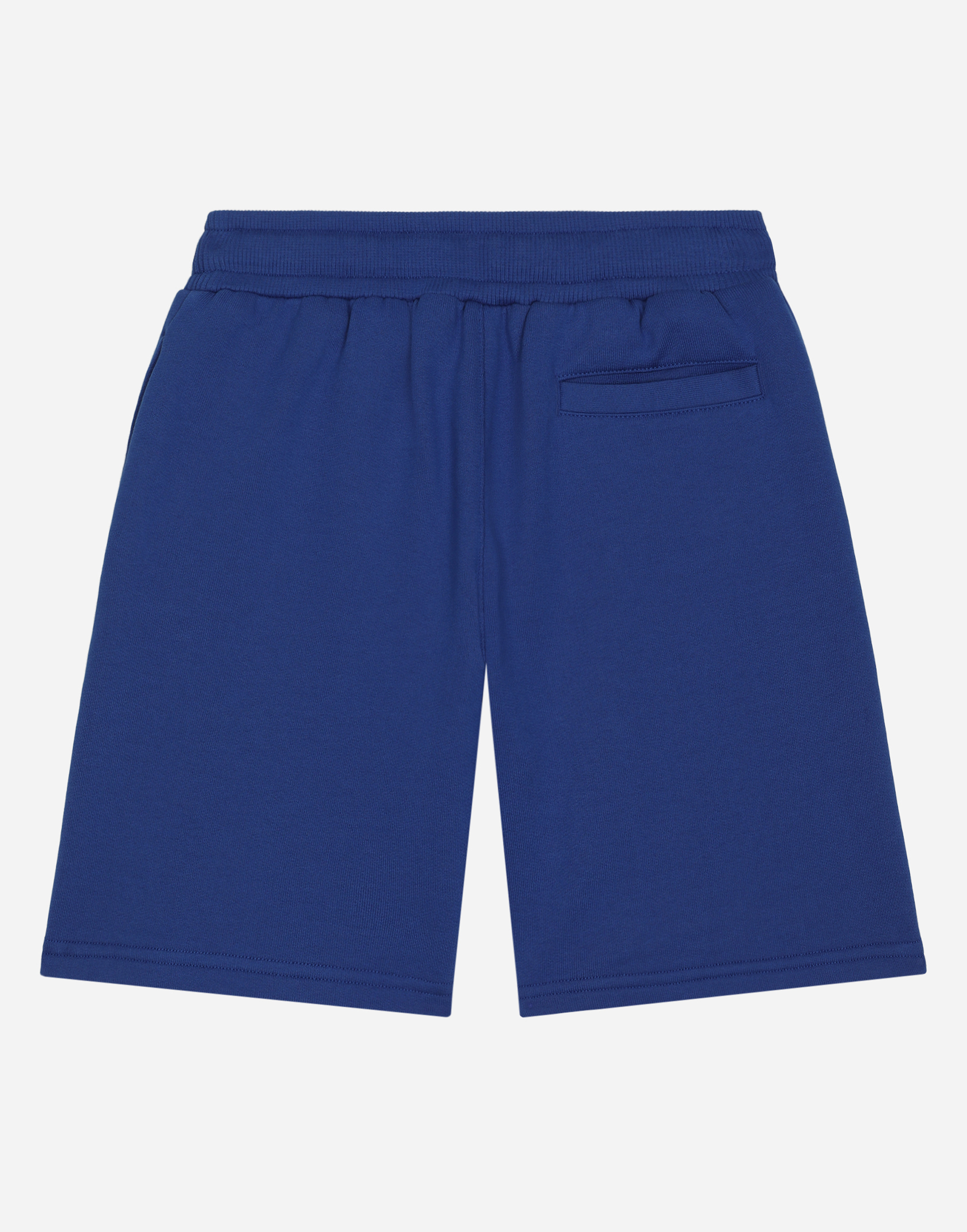 Shop Dolce & Gabbana Jersey Jogging Shorts With Logo Tag In Blue