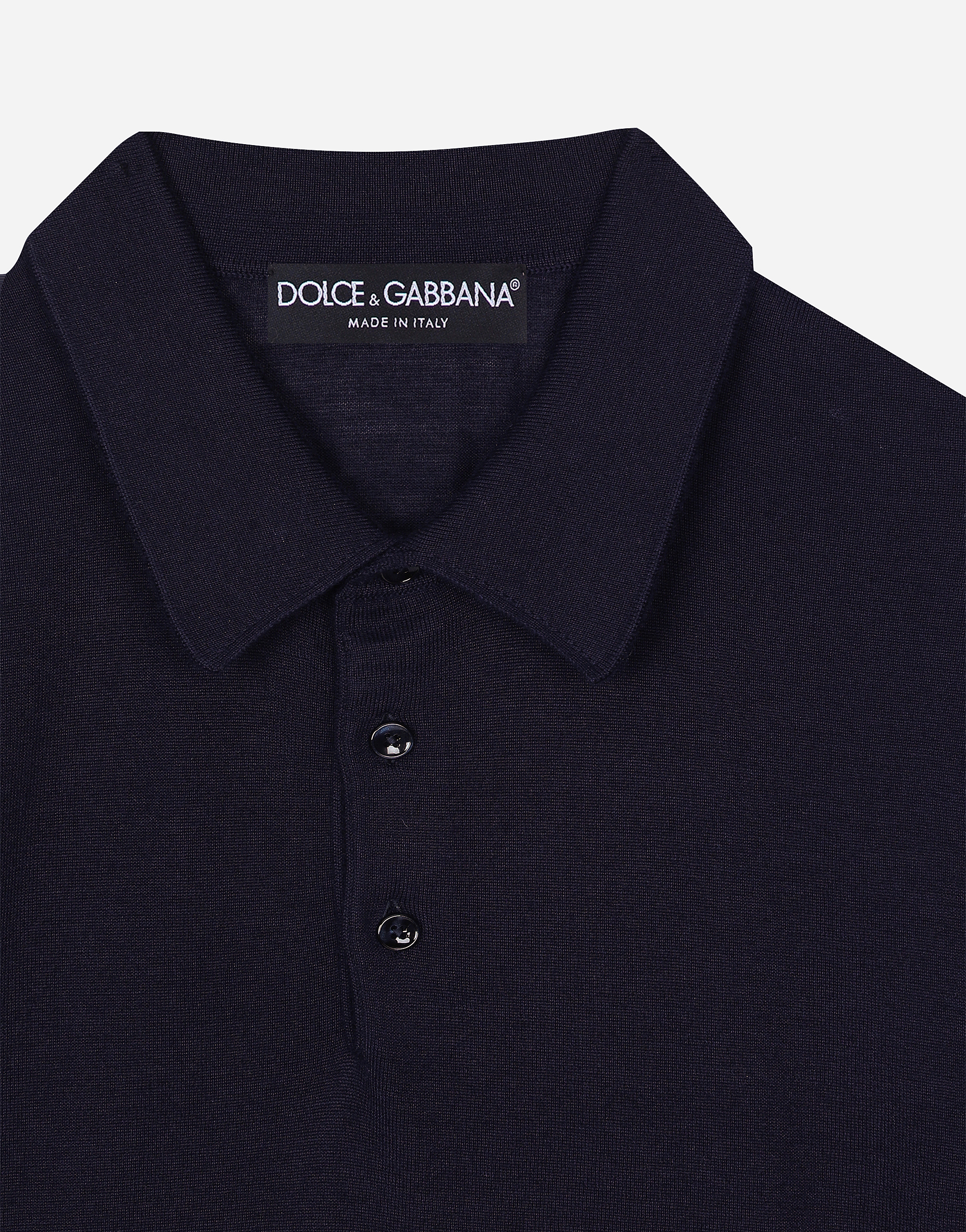 Shop Dolce & Gabbana Cashmere And Silk Polo-shirt In Blue