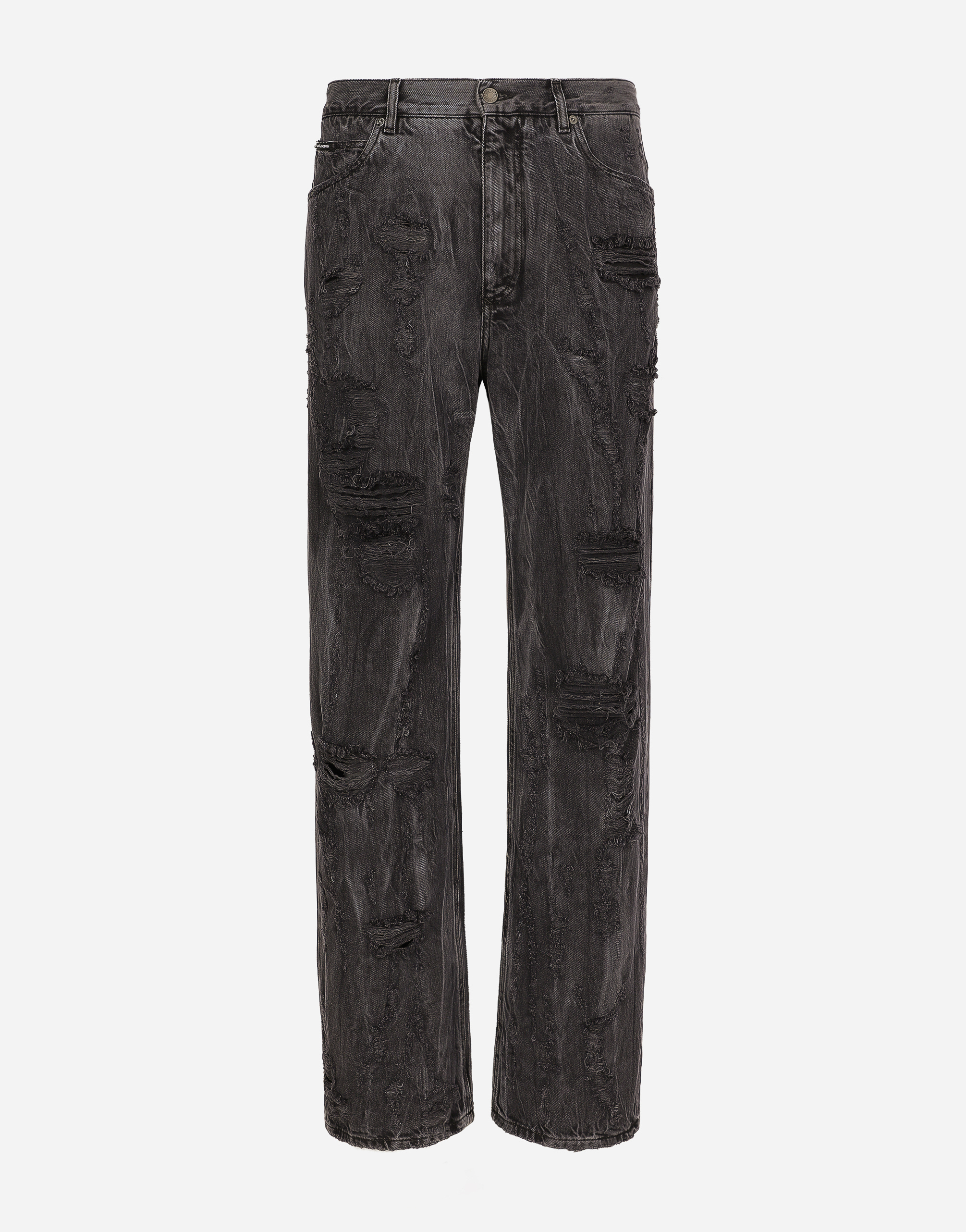 男士多色Washed oversize jeans with rips and abrasions | Dolce&Gabbana®
