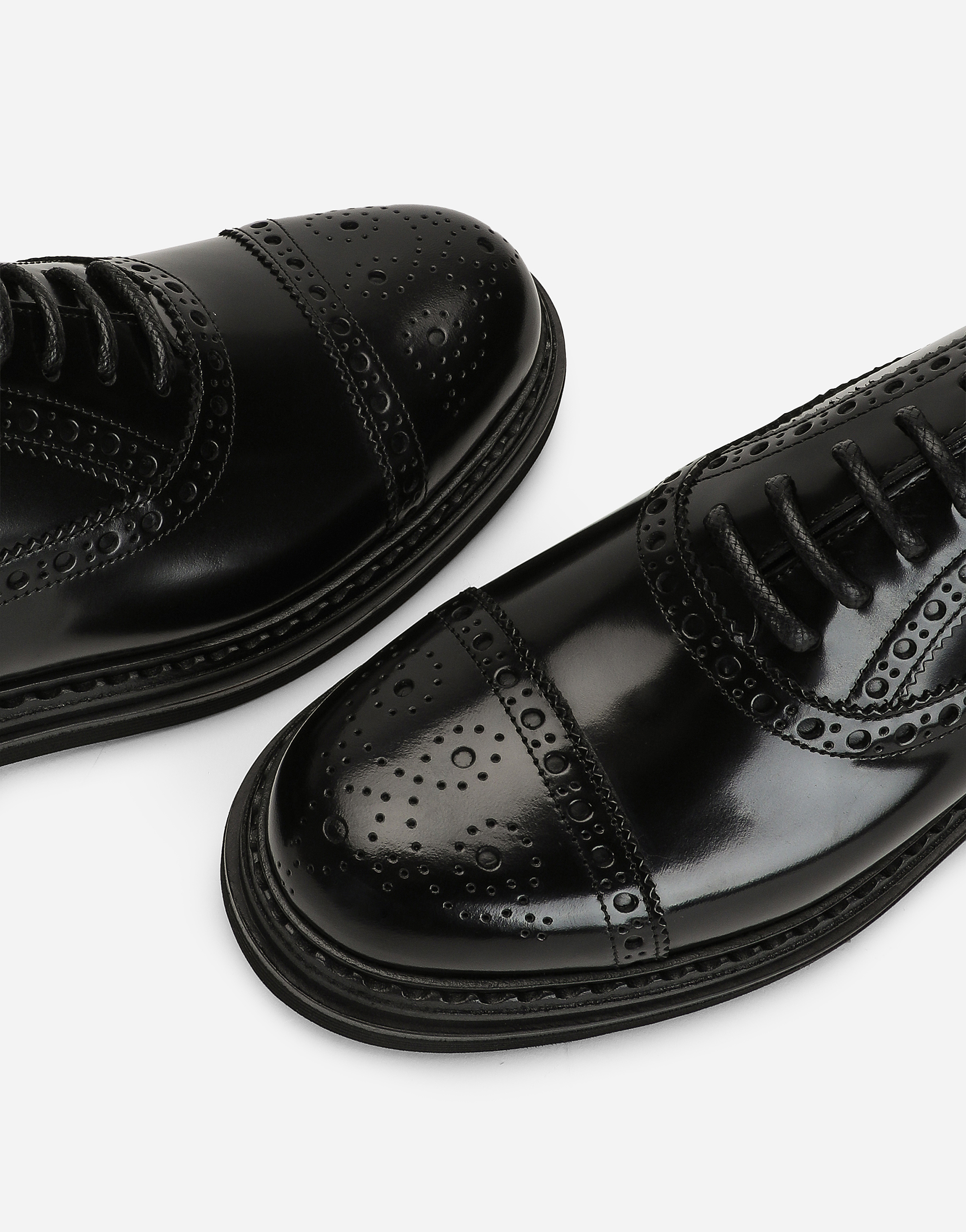 Shop Dolce & Gabbana Brushed Calfskin Lacing In Black