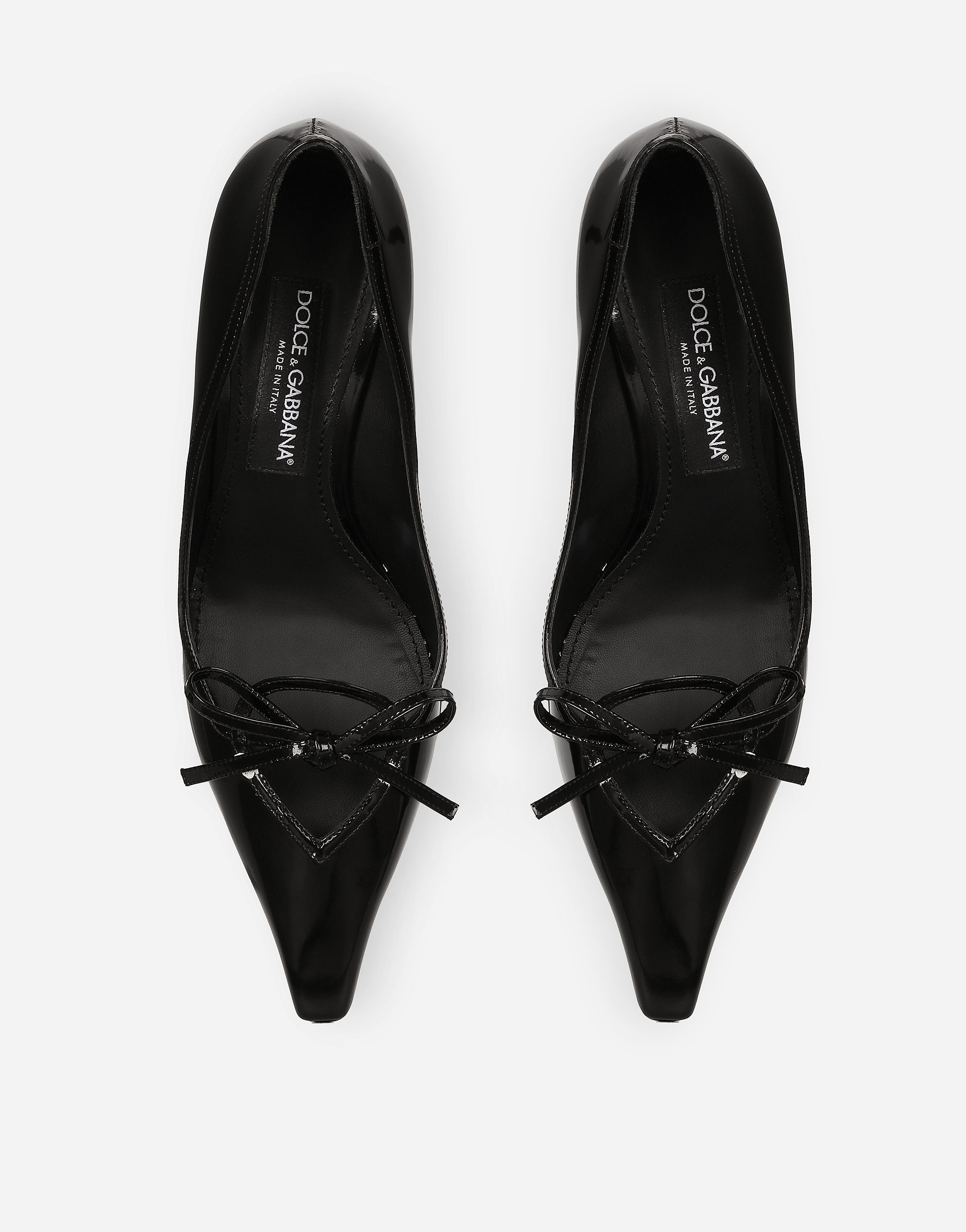 Shop Dolce & Gabbana Polished Calfskin Pumps In Black