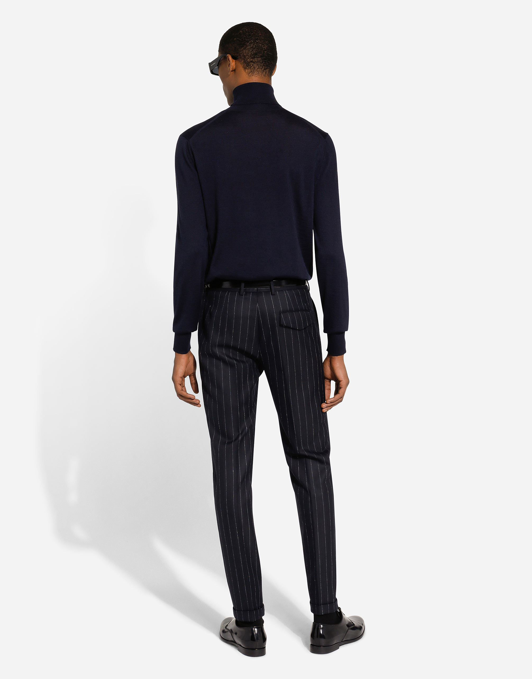 Shop Dolce & Gabbana Cashmere And Silk Turtle-neck Sweater In Blue