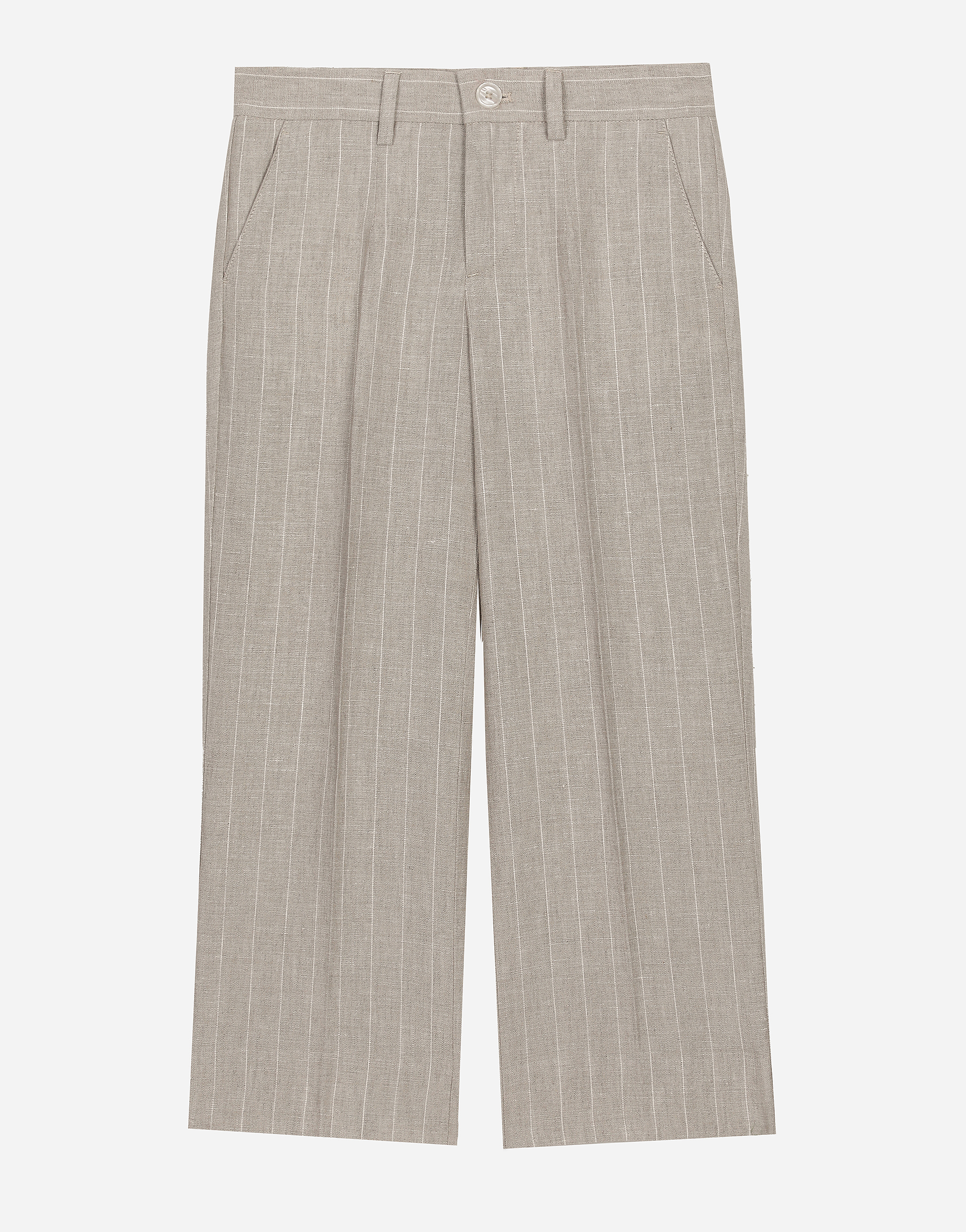 Shop Dolce & Gabbana Classic Pinstripe Linen Pants In Rigato