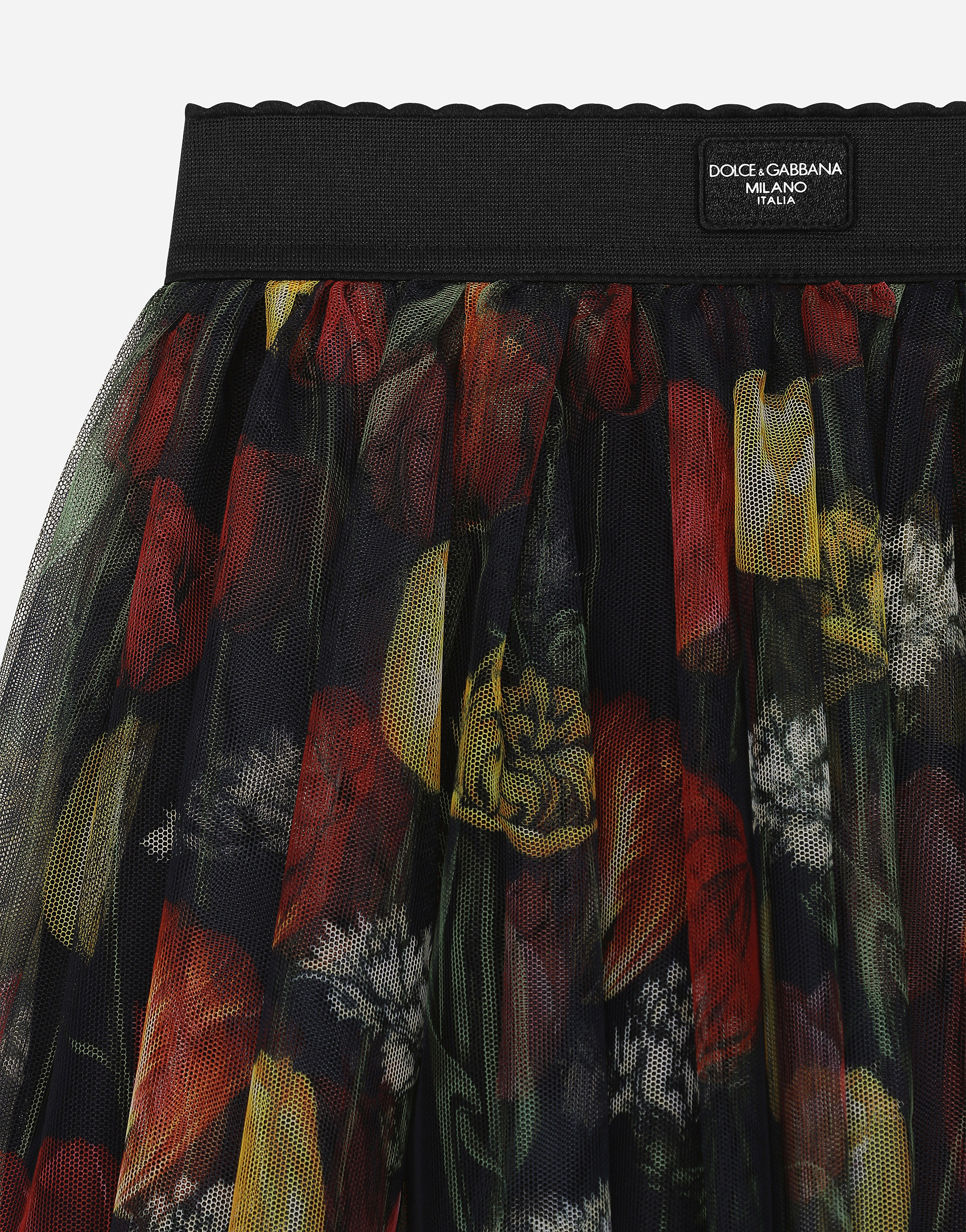 Shop Dolce & Gabbana Tulip-print Tulle Skirt