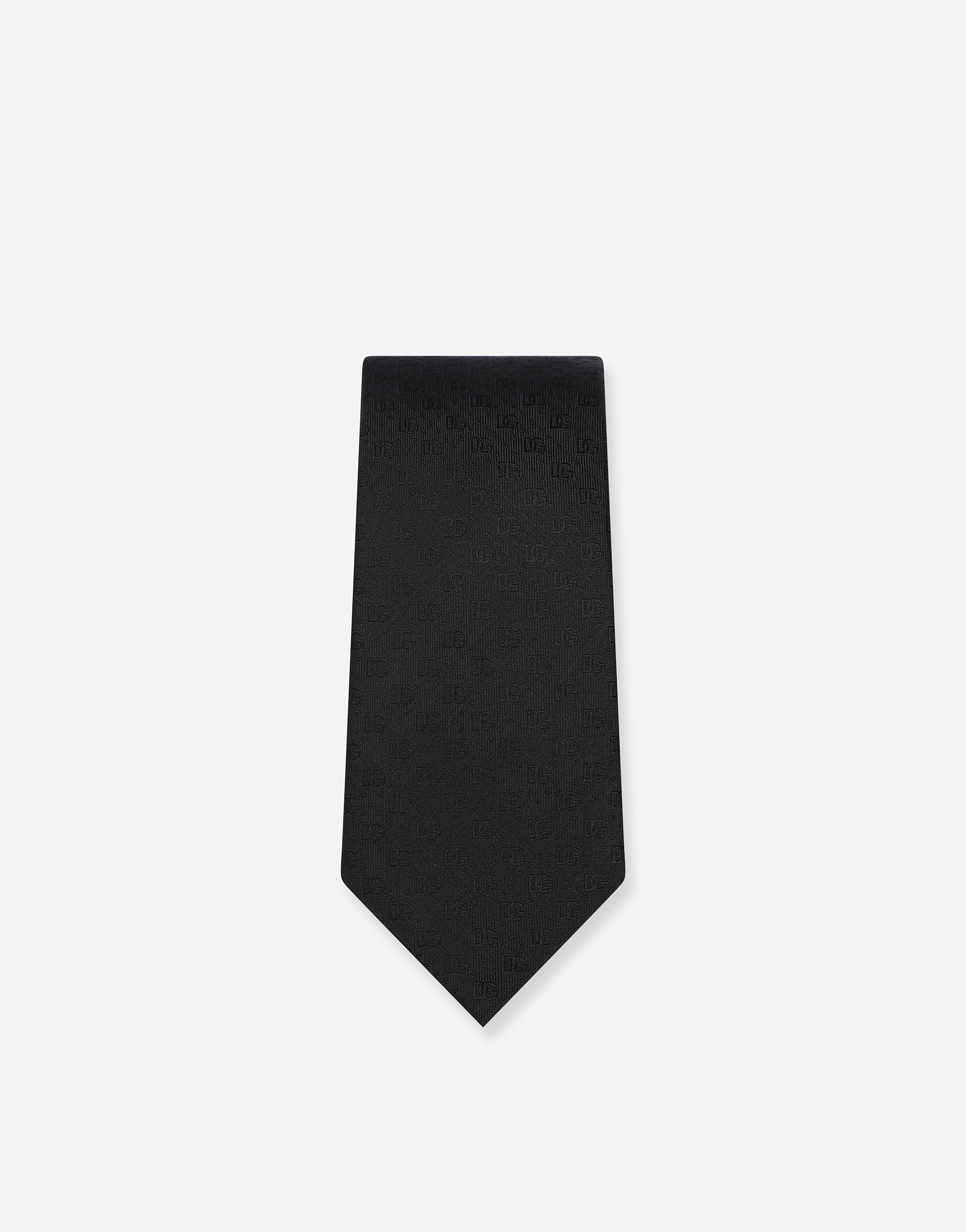 Shop Dolce & Gabbana 8-cm Silk Jacquard Blade Tie With Dg Logo In Black