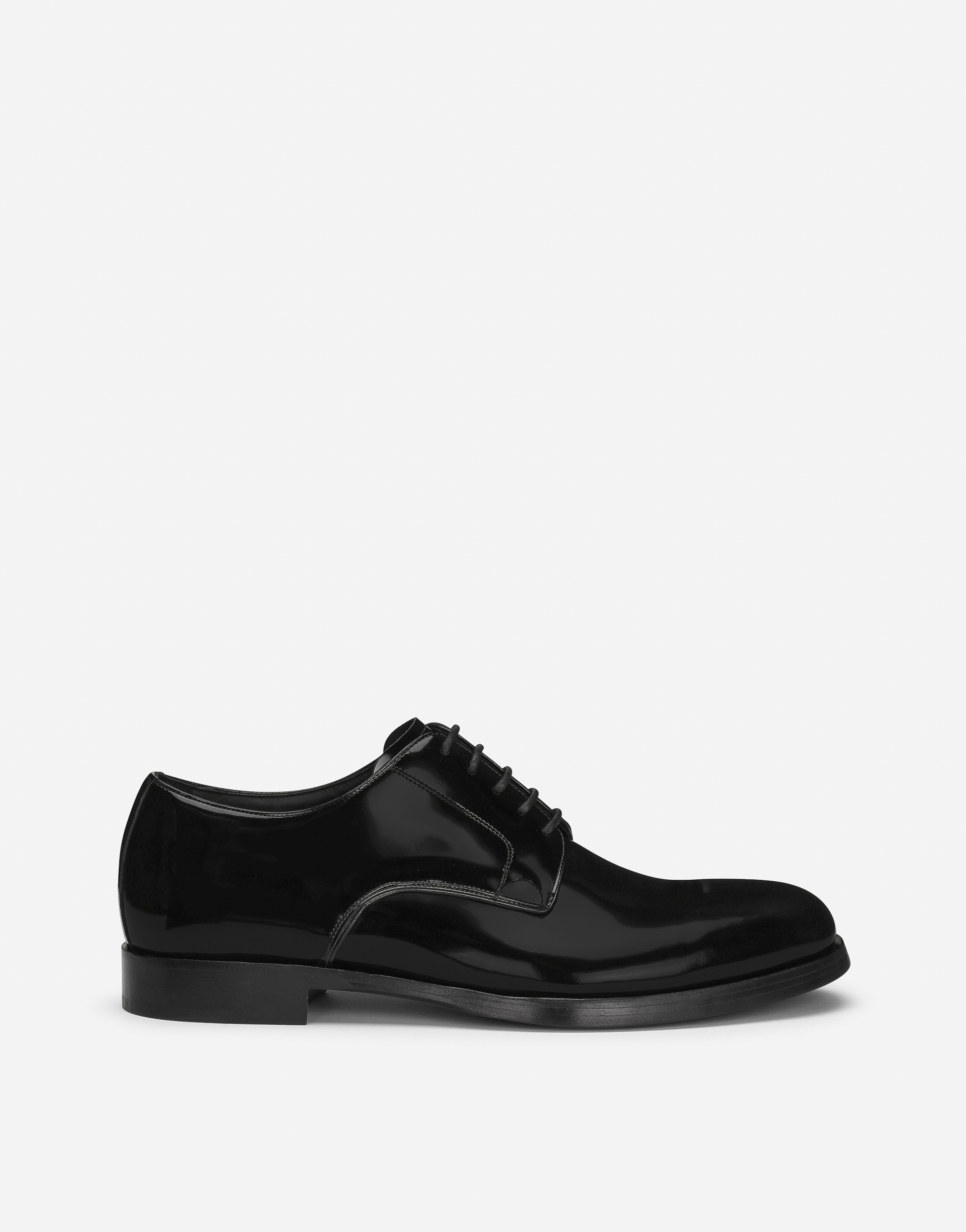 Polished calfskin Derby shoes in Black for Men | Dolce&Gabbana®