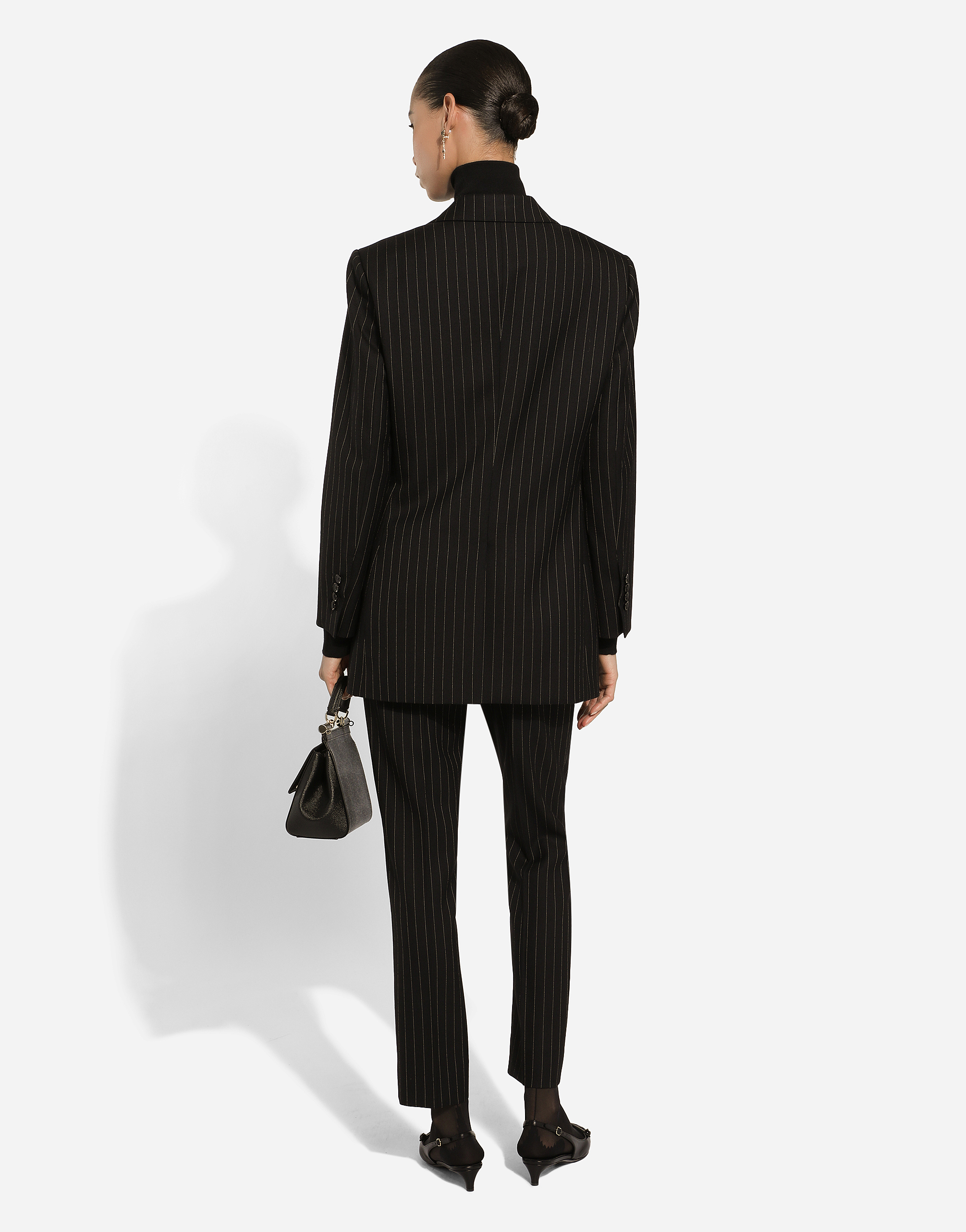 Shop Dolce & Gabbana Tailored Pinstripe Wool Pants In Multicolor