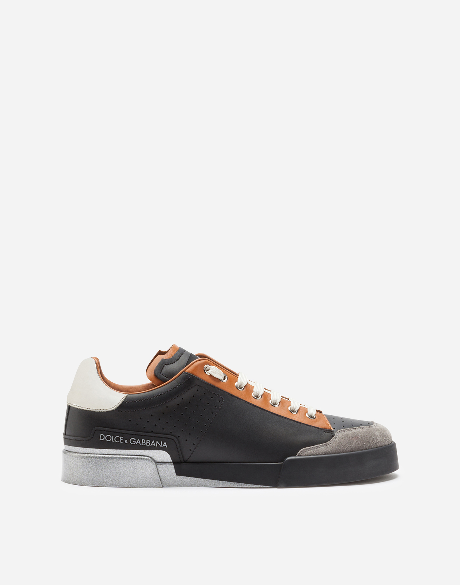 Portofino sneakers in calfskin nappa and split-grain leather