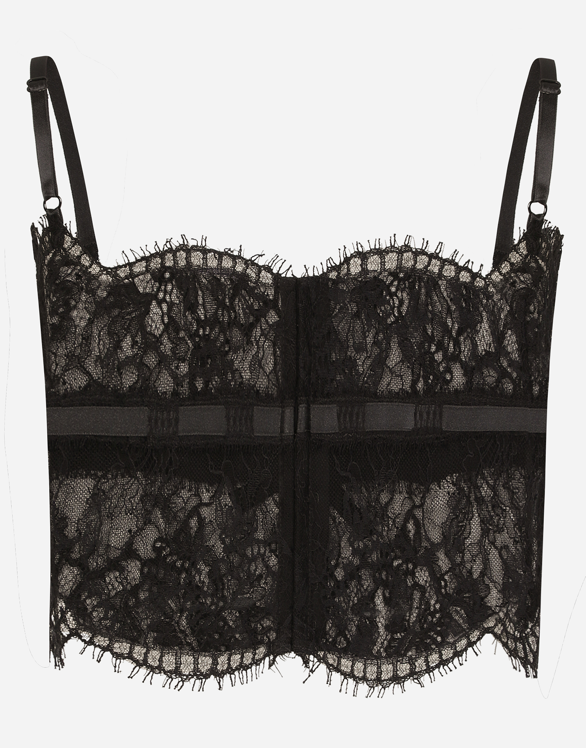 Shop Dolce & Gabbana Lace Lingerie Top In Black