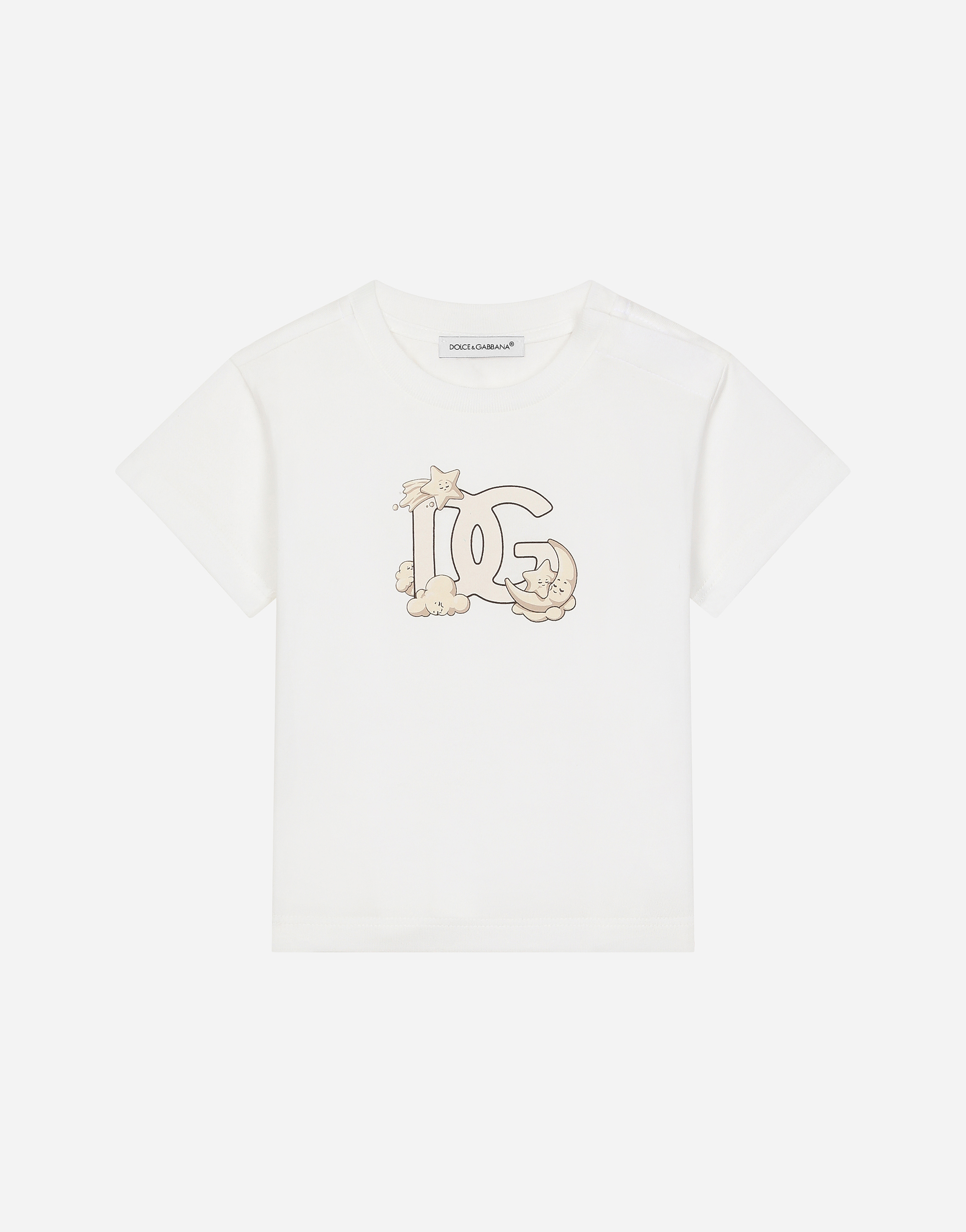 Shop Dolce & Gabbana Jersey T-shirt With Dg Logo In White