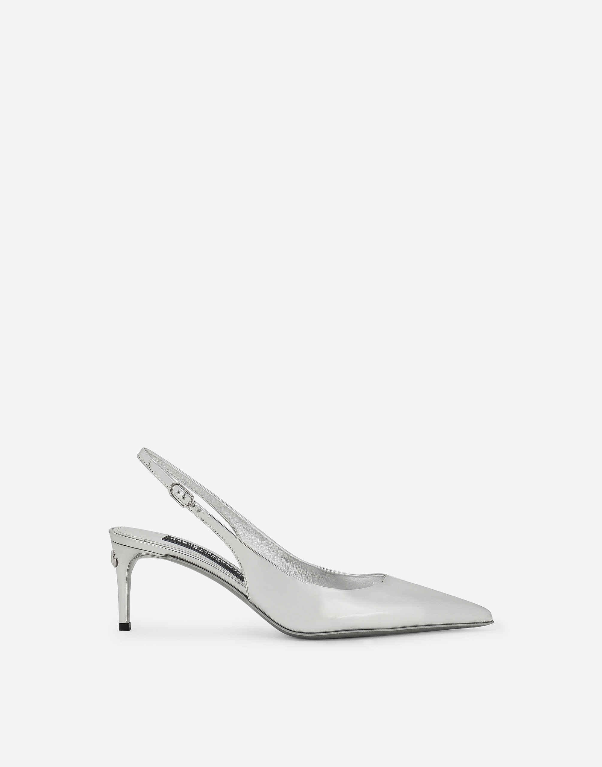 Calfskin slingbacks in Silver for Women | Dolce&Gabbana®