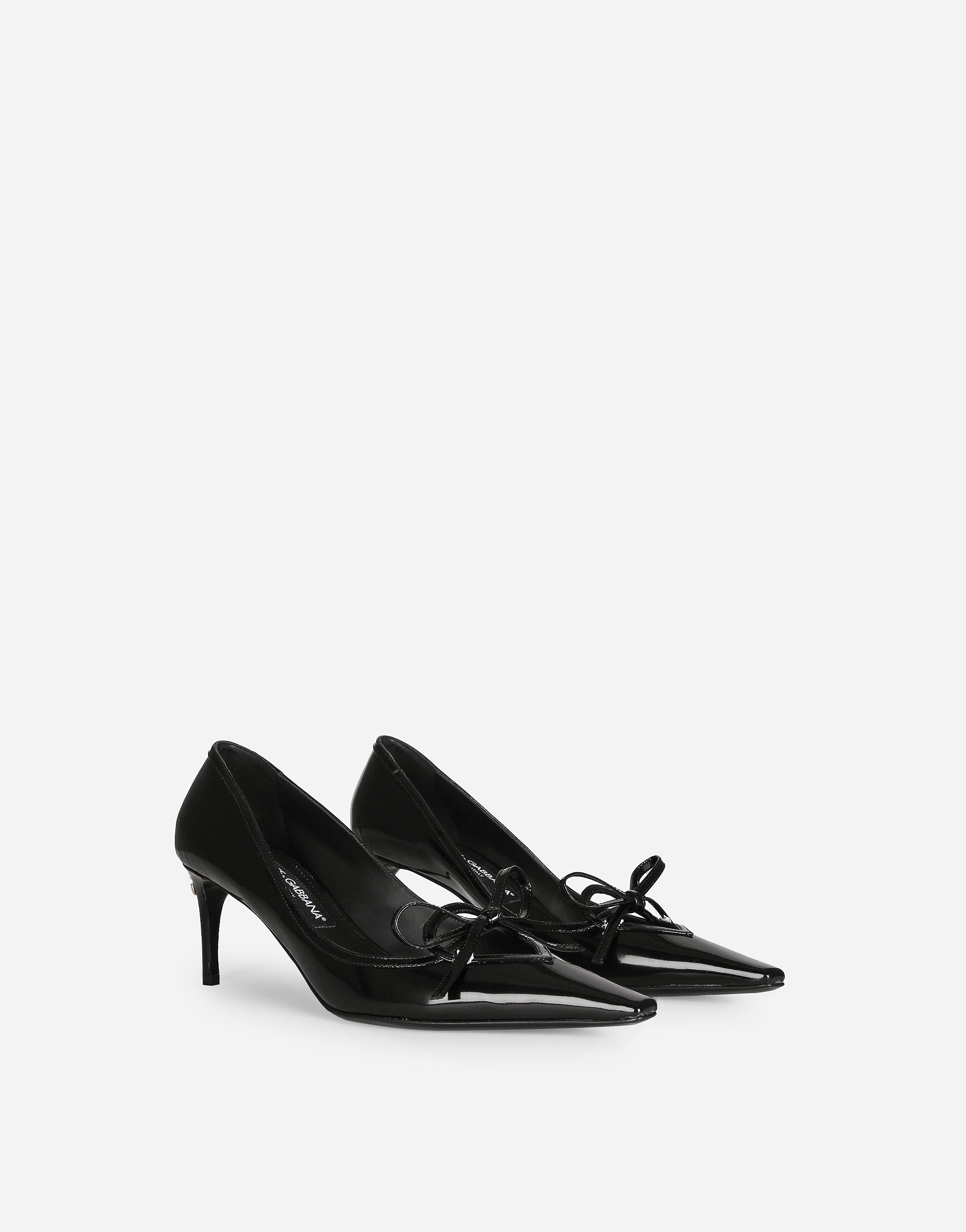 Shop Dolce & Gabbana Polished Calfskin Pumps In Black