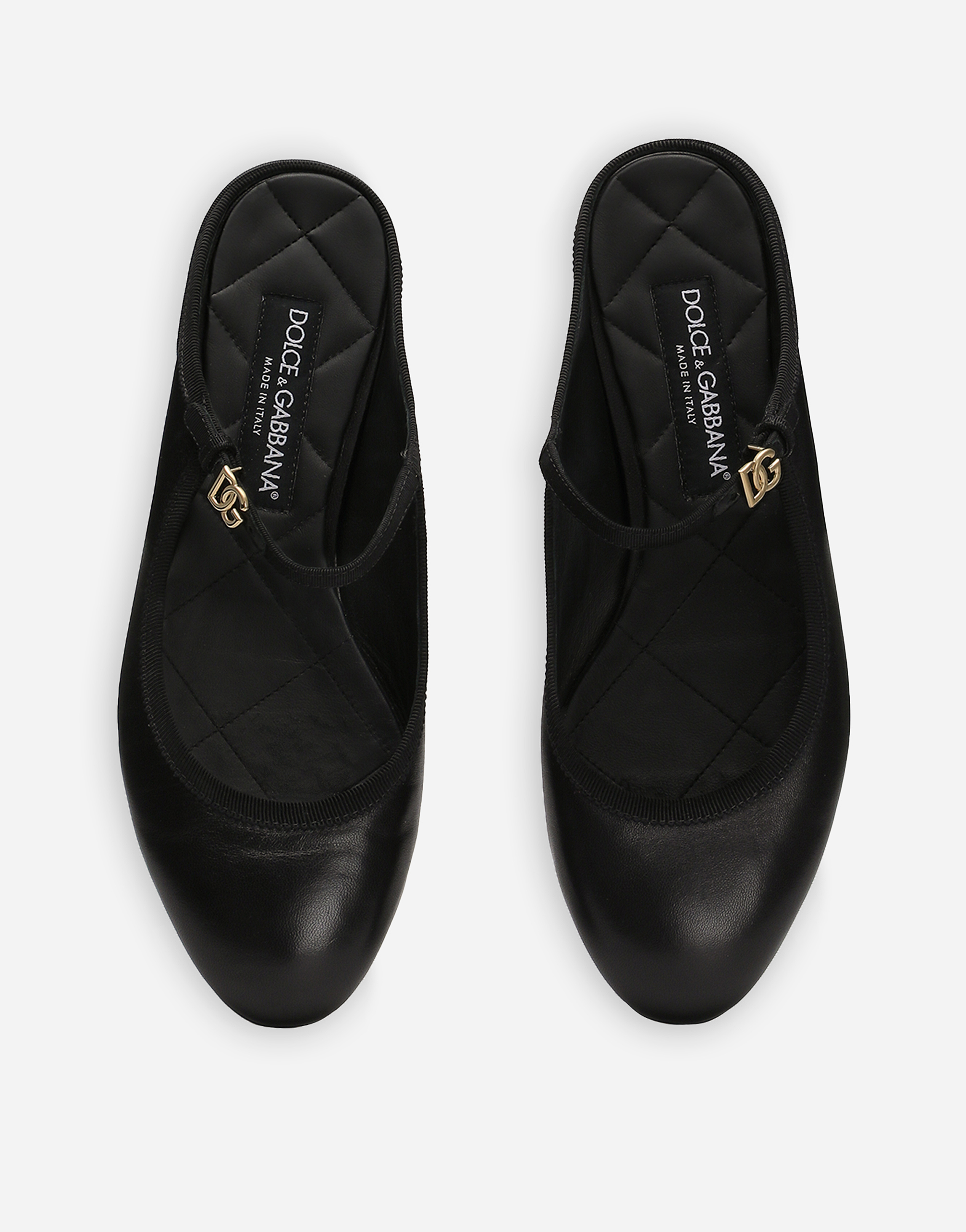 Shop Dolce & Gabbana Nappa Leather Mules In Black