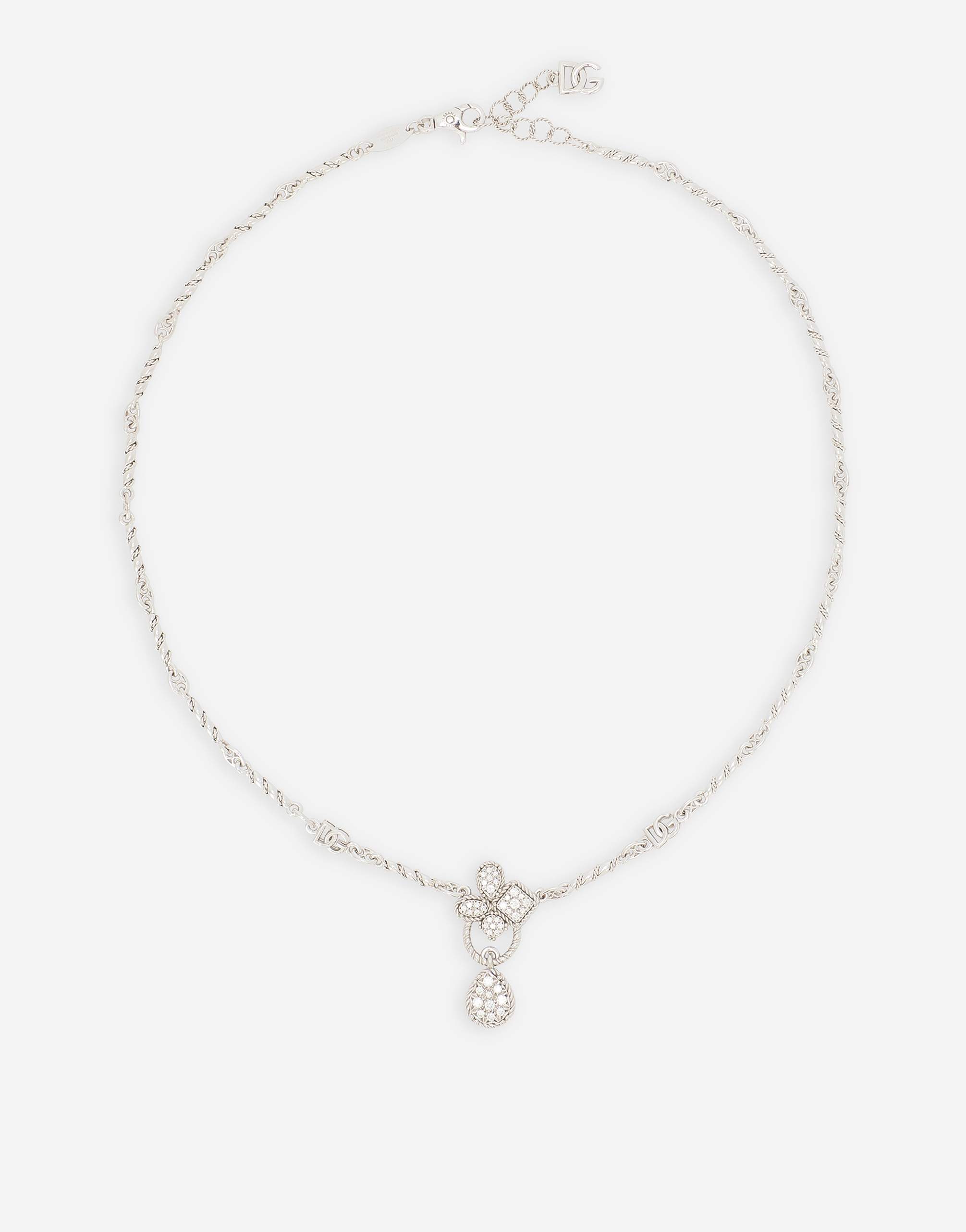 Dolce & Gabbana Easy Diamond Necklace In White Gold 18kt And Diamonds Pavé In ホワイト