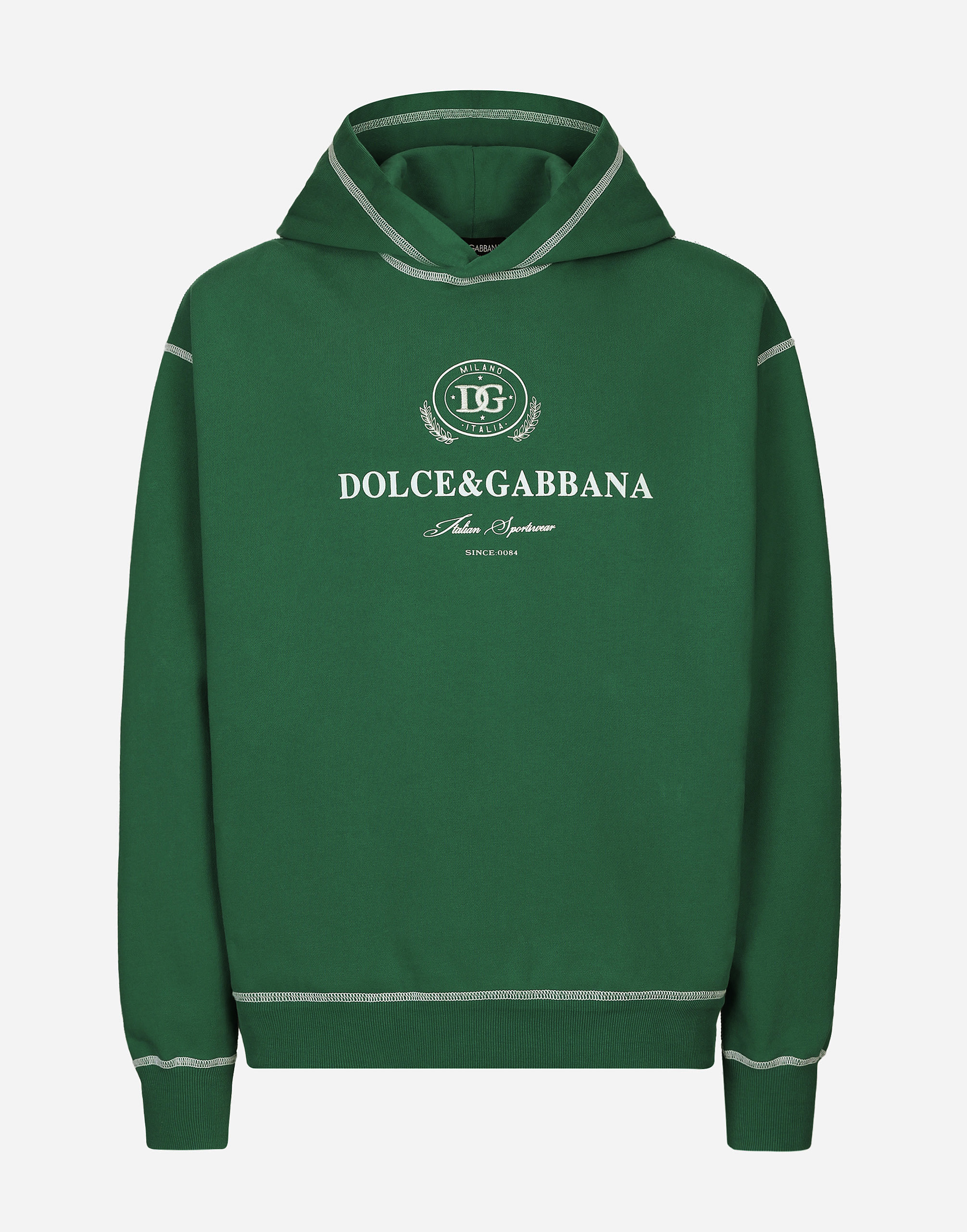 Sudadera con capucha y Dolce Gabbana estampado en Verde de Hombre Dolce Gabbana