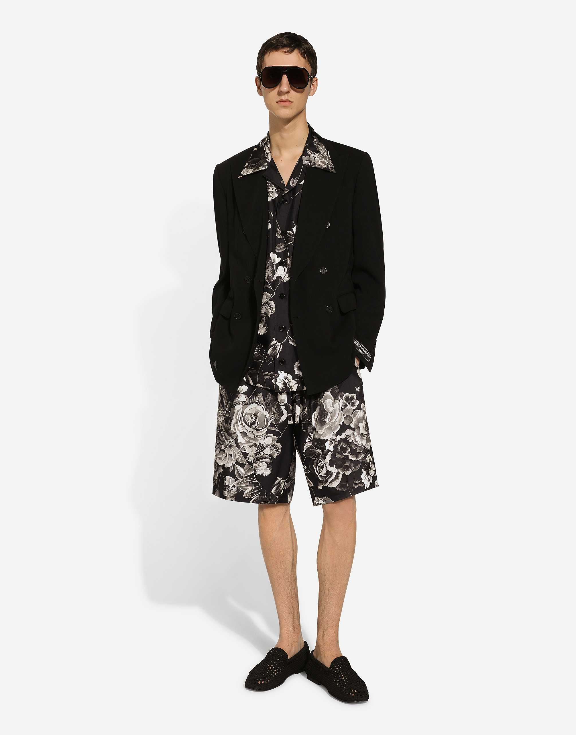 Shop Dolce & Gabbana Floral-print Silk Vanity Shorts